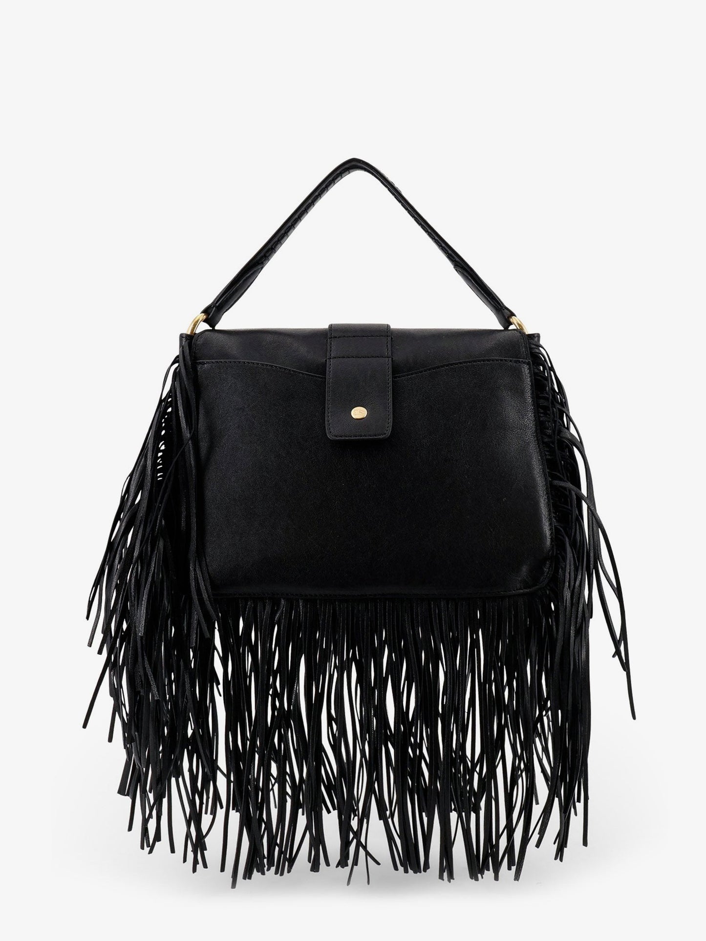 Burberry Women Rider Leather Shoulder Bag With Fringed Edges BURBERRY