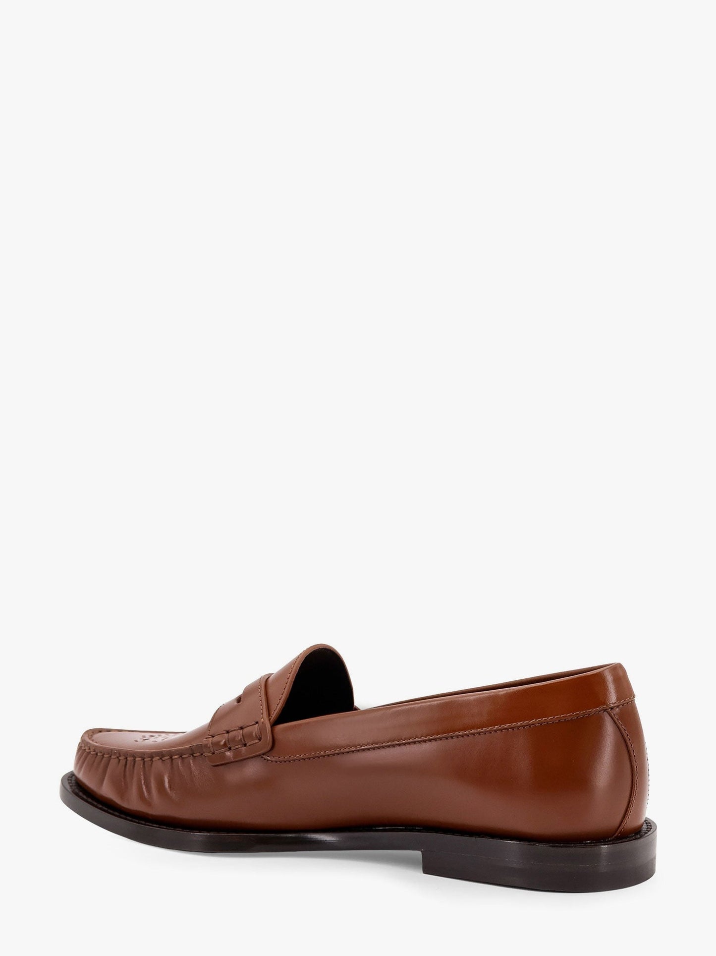 Celine Men Vivienne Leather Loafer With Perforated Triomphe Logo CELINE