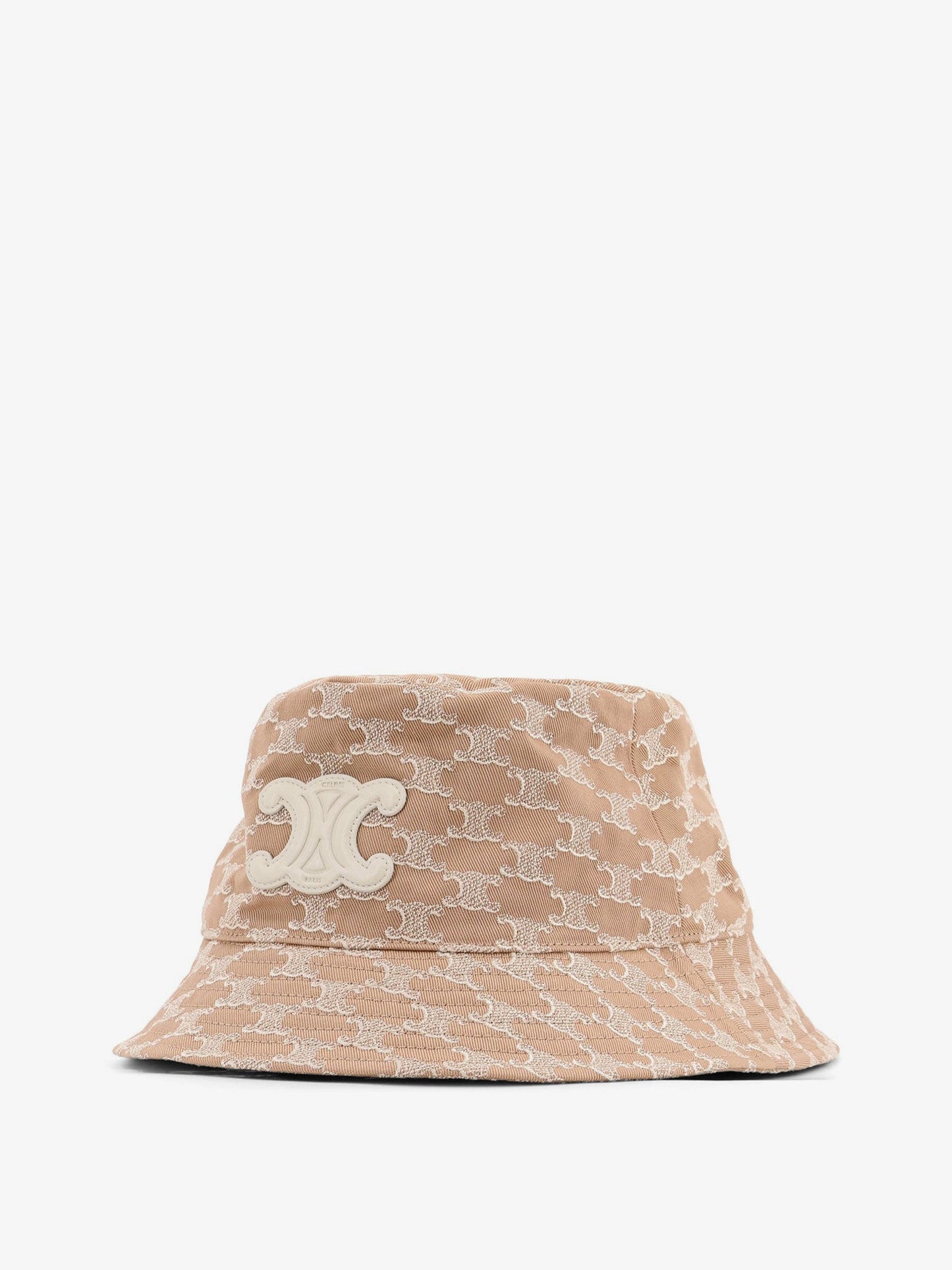 Celine Women Cotton Hat With Triomphe Logo All-Over CELINE