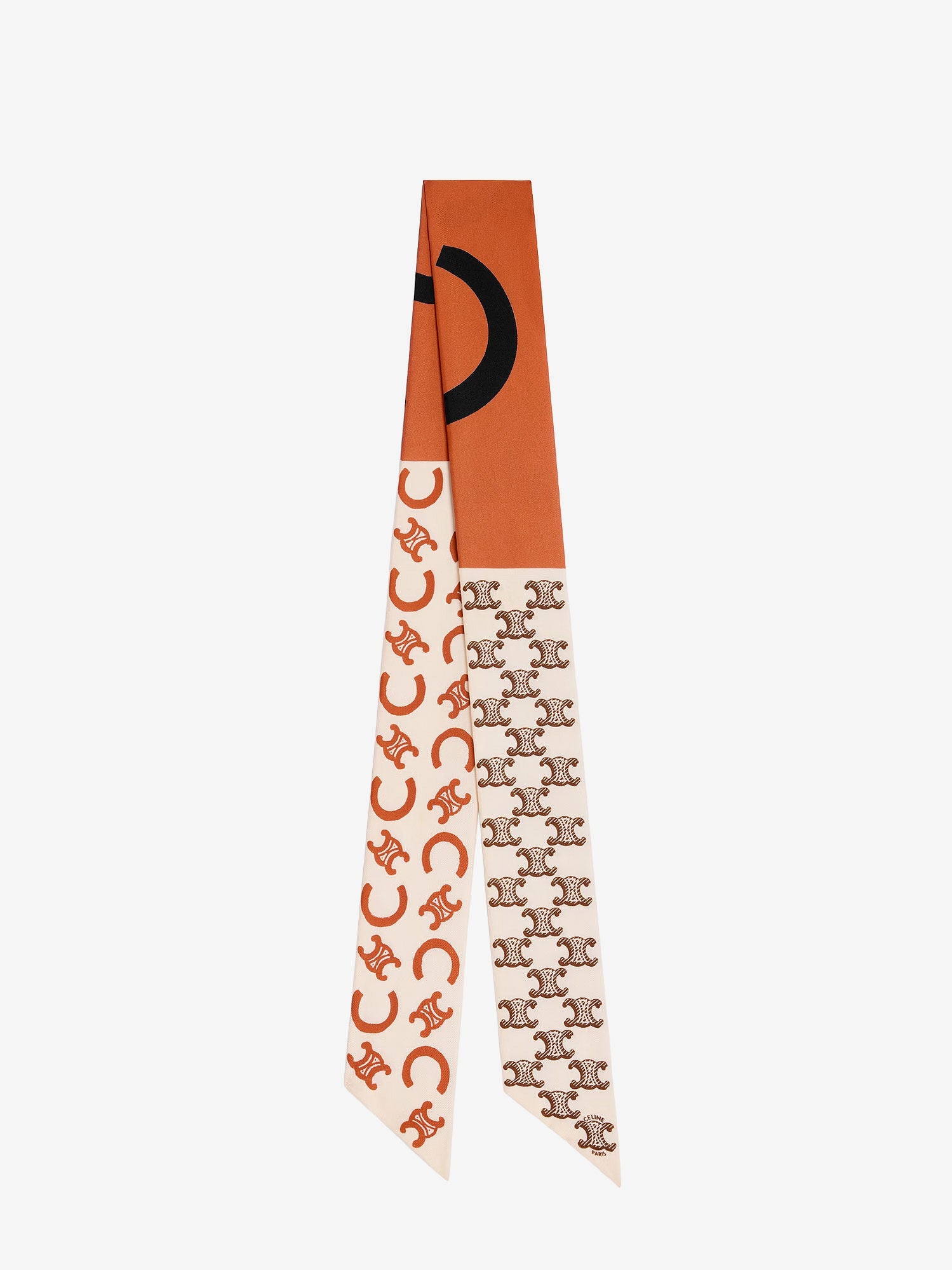 Celine Women Silk Scarf With All-Over Triomphe Logo CELINE