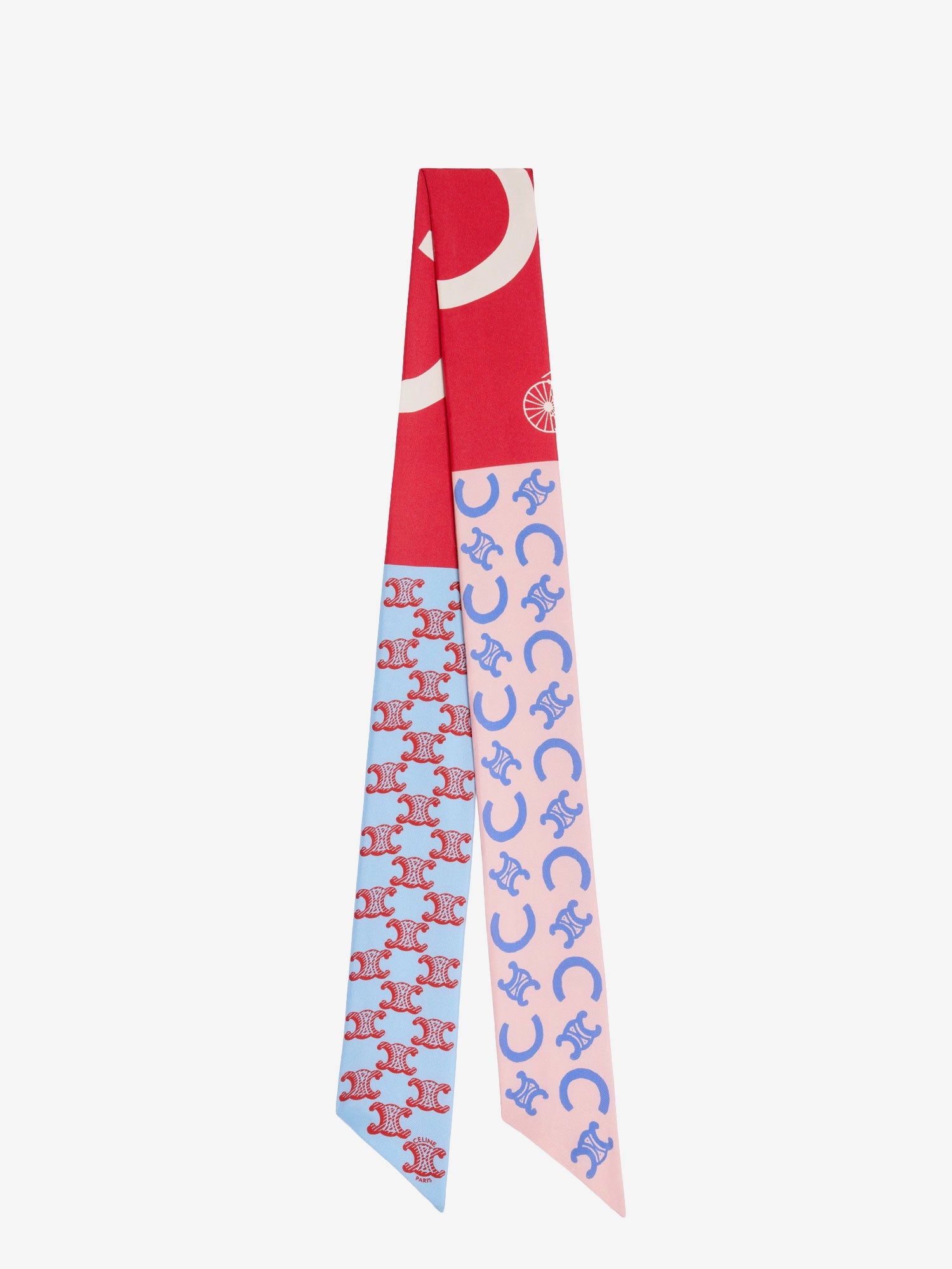 Celine Women Silk Scarf With All-Over Triomphe Logo CELINE