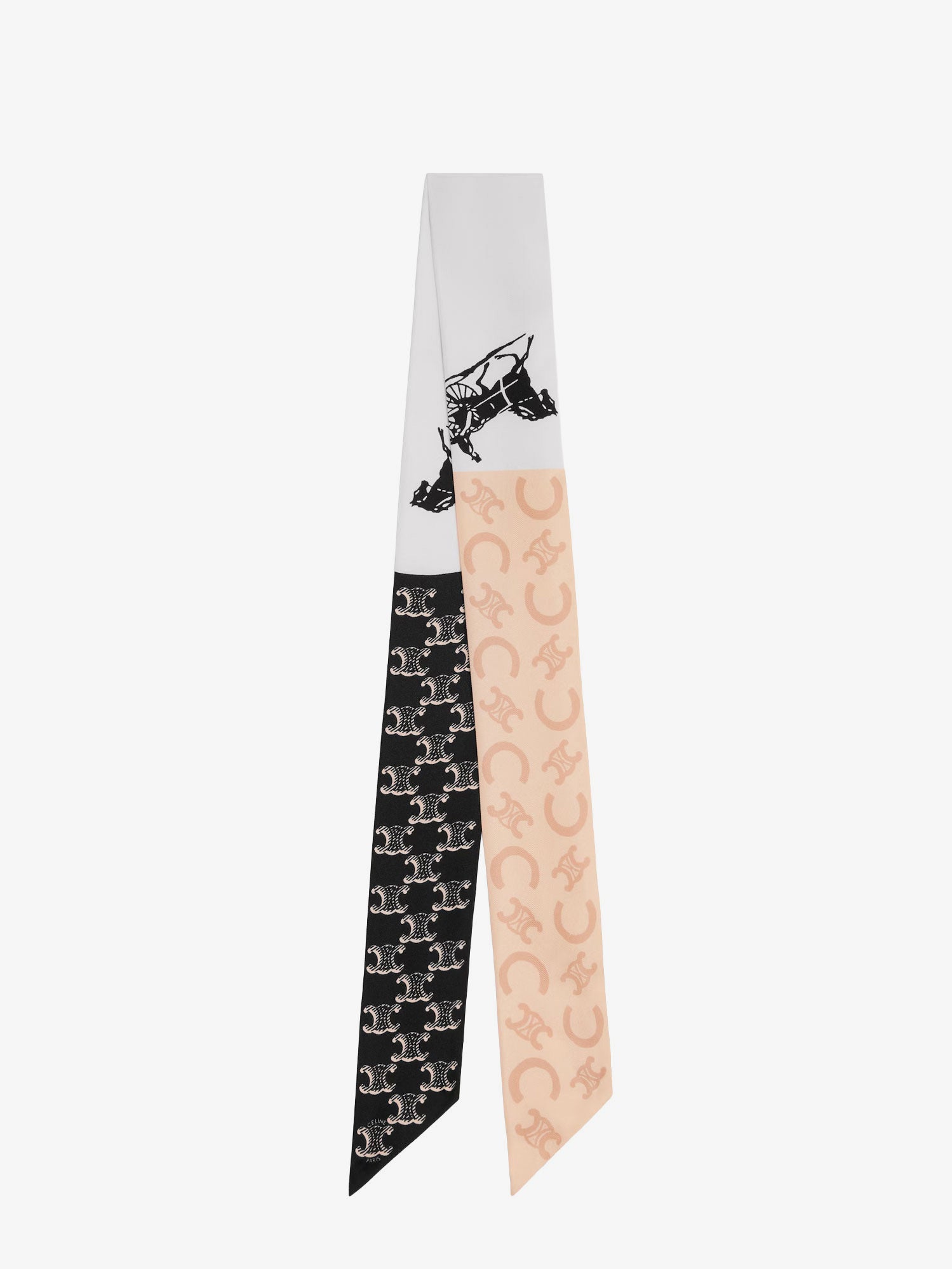 Celine Women Silk Scarf With All-Over Triomphe Logo CELINE