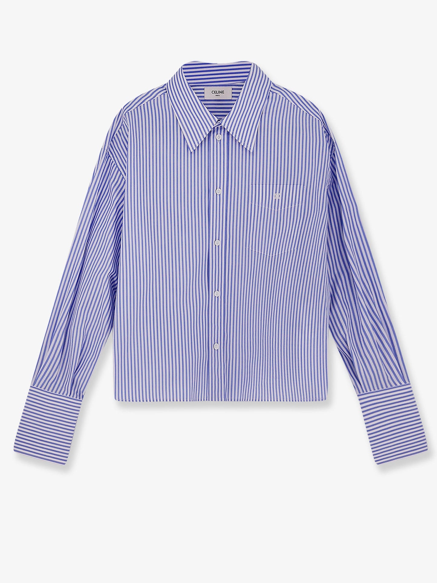 Celine Women Cropped Striped Cotton Shirt CELINE