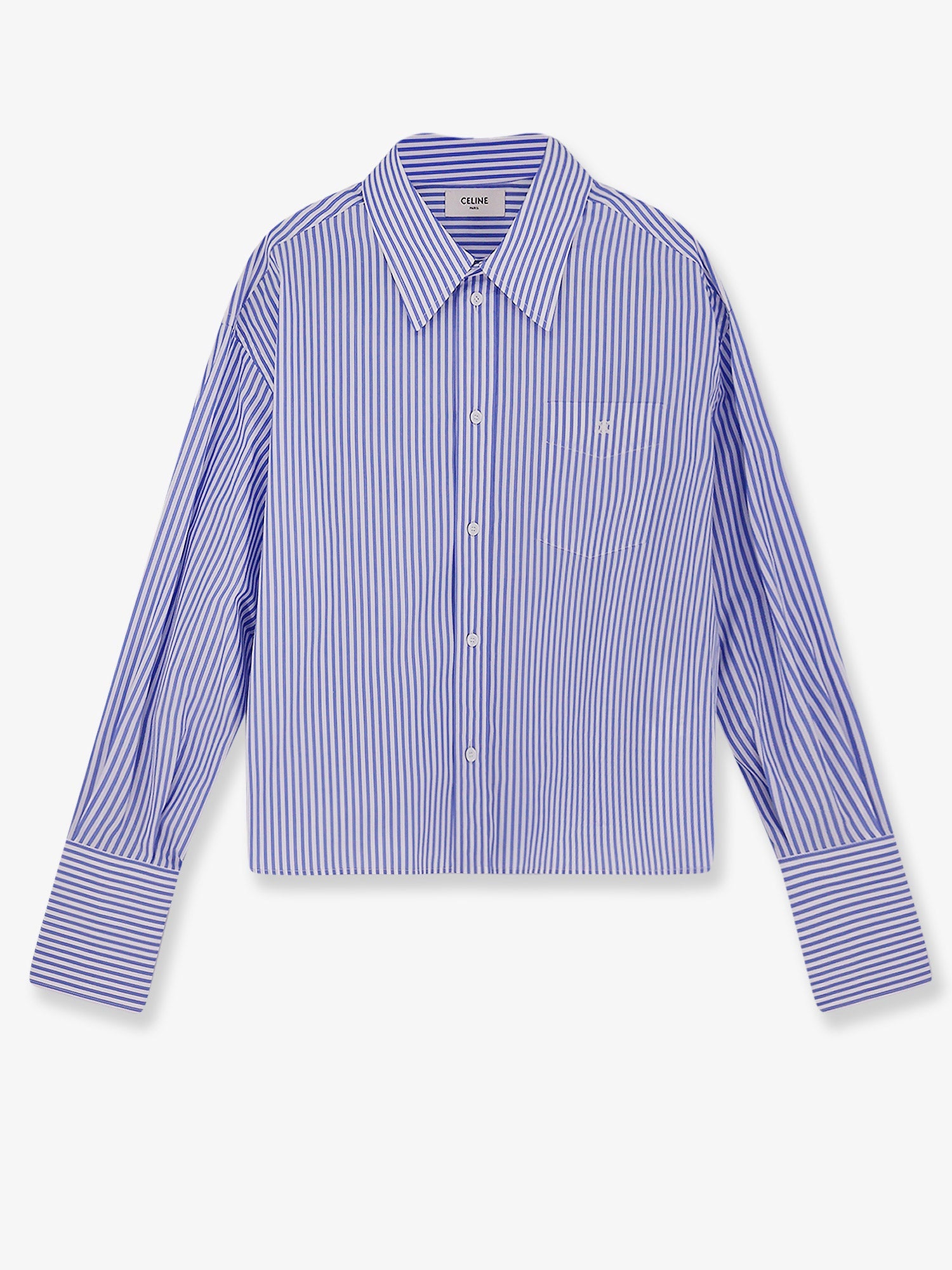 Celine Women Cropped Striped Cotton Shirt CELINE