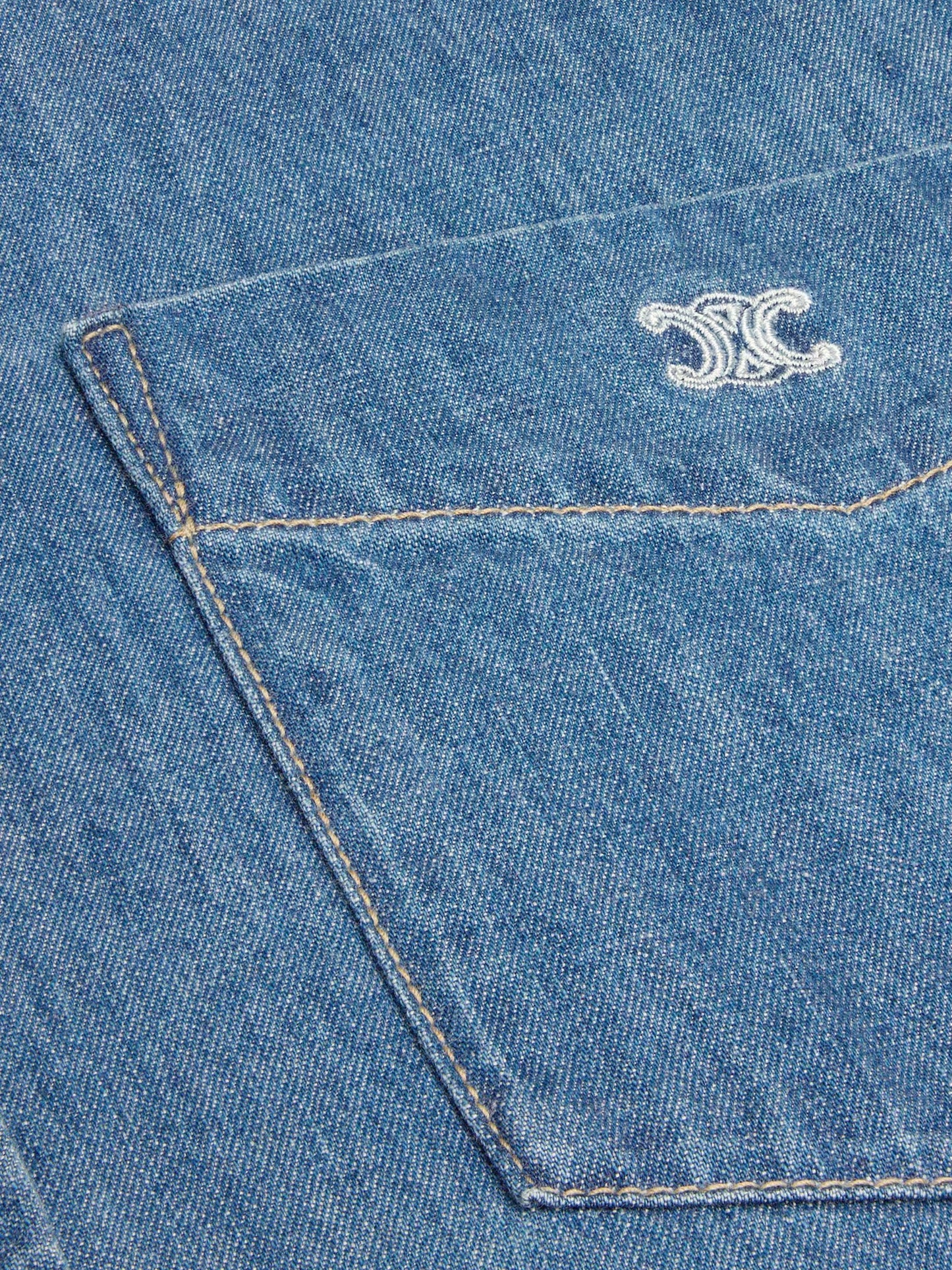 Celine Men Cotton Shirt With Triomphe Detail CELINE