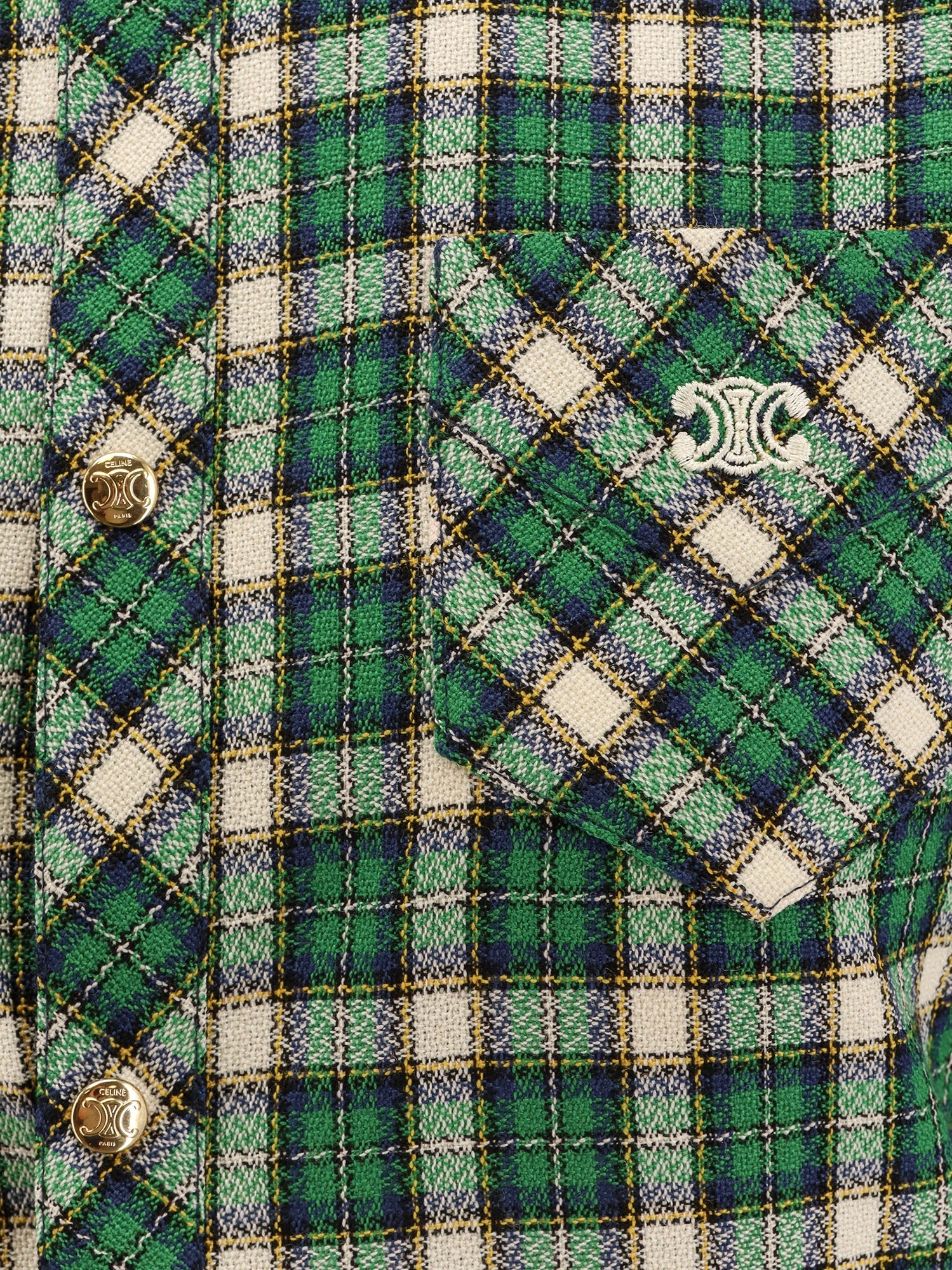 Celine Women Tartan Wool Mini Dress CELINE