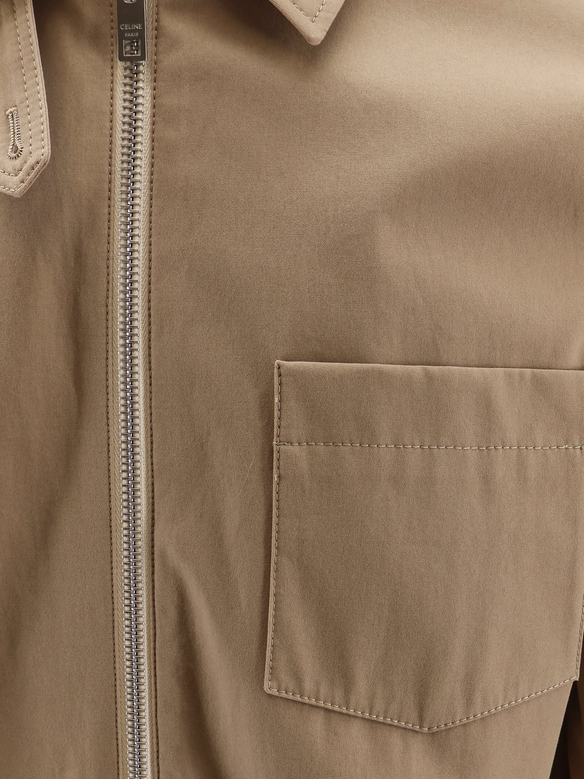 Celine Men Cotton Jacket With Triomphe Patch CELINE