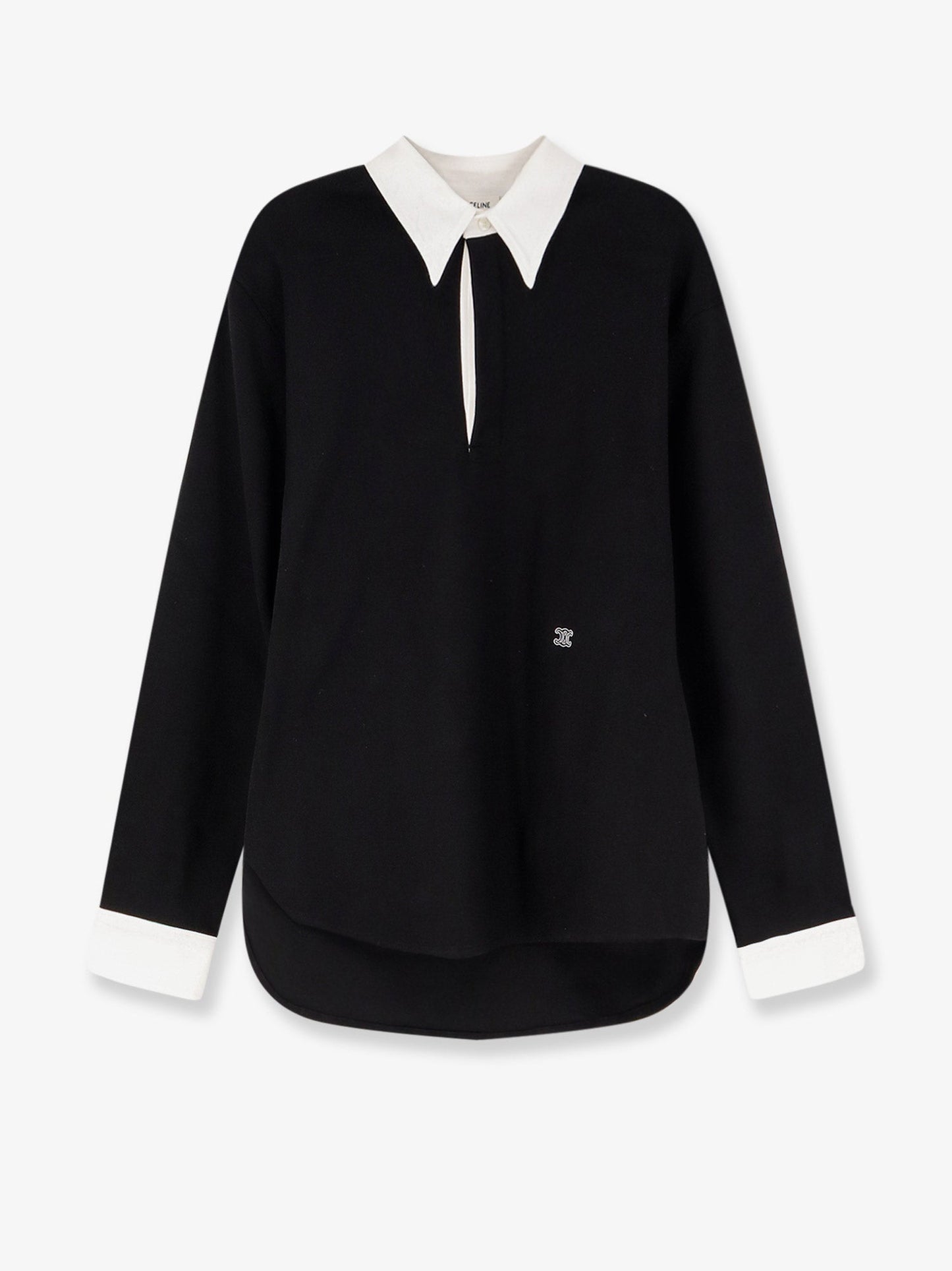 Celine Men Cotton Sweatshirt With Triomphe Embroidery CELINE