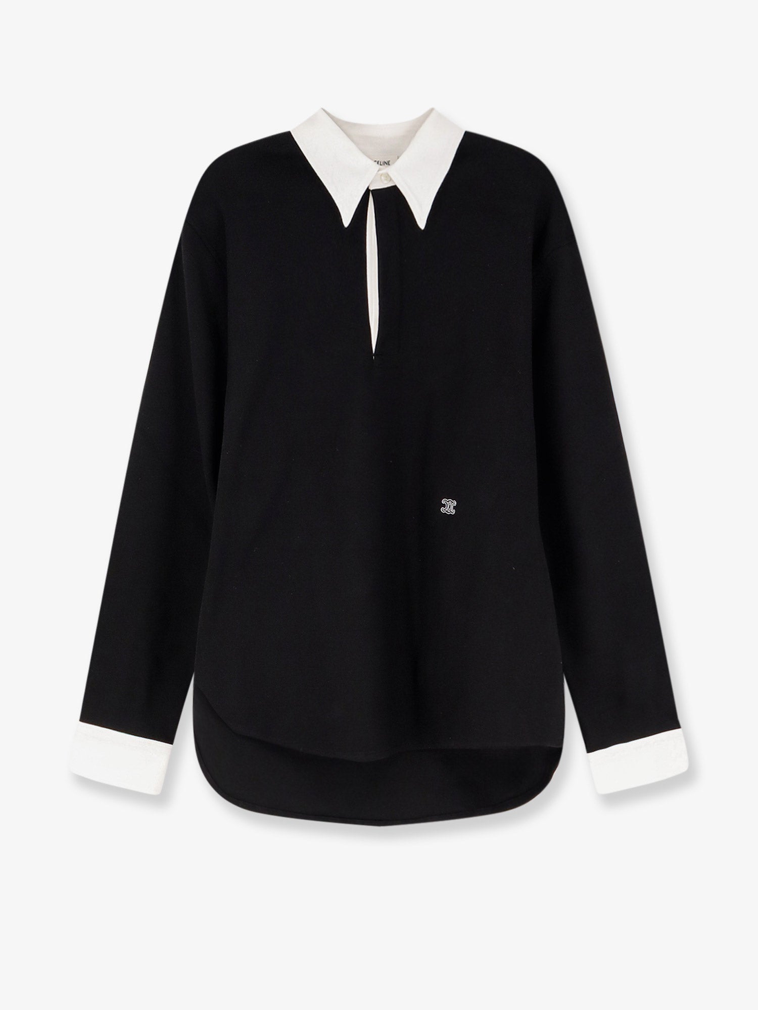 Celine Men Cotton Sweatshirt With Triomphe Embroidery CELINE