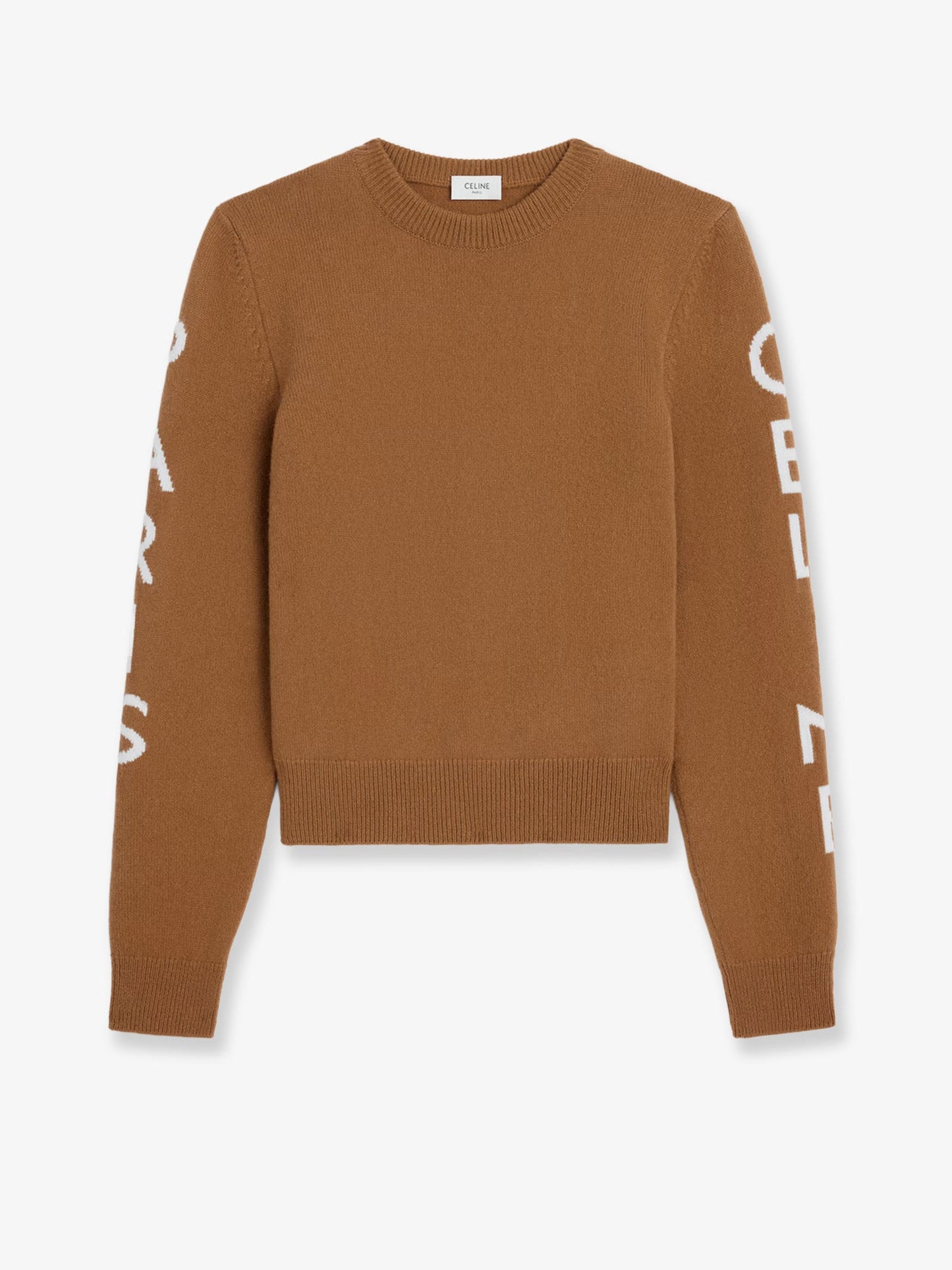 Celine Women Wool Sweater With Logo Inlay CELINE