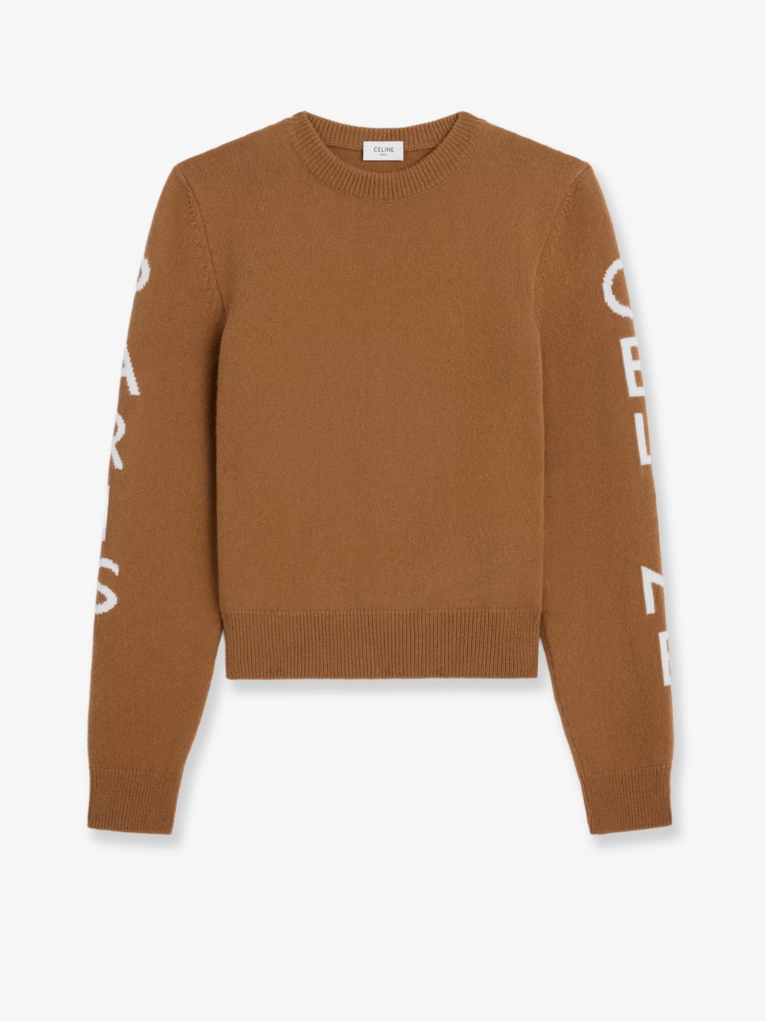 Celine Women Wool Sweater With Logo Inlay CELINE