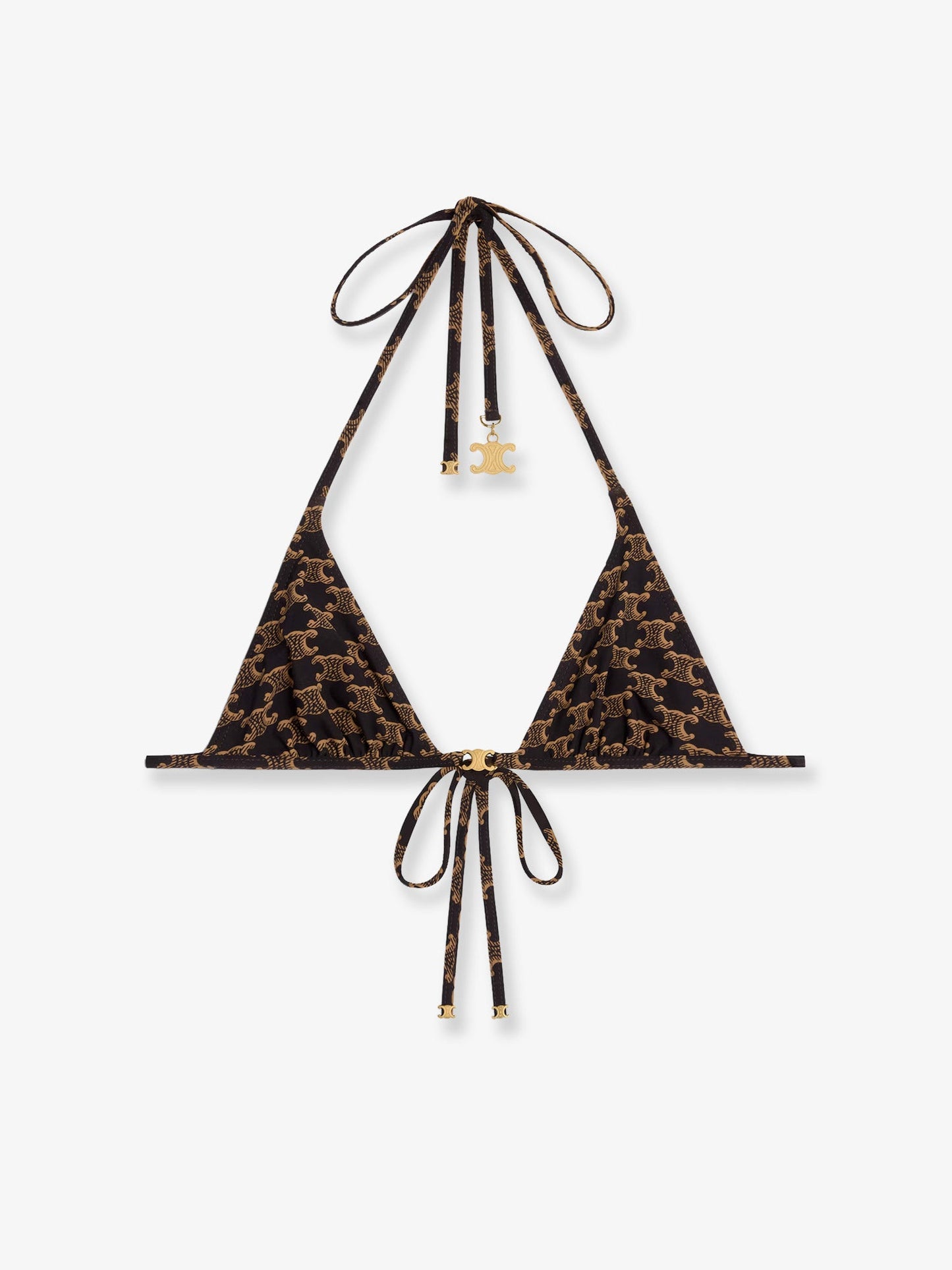Celine Women Jersey Bikini Top With Monogram Print CELINE