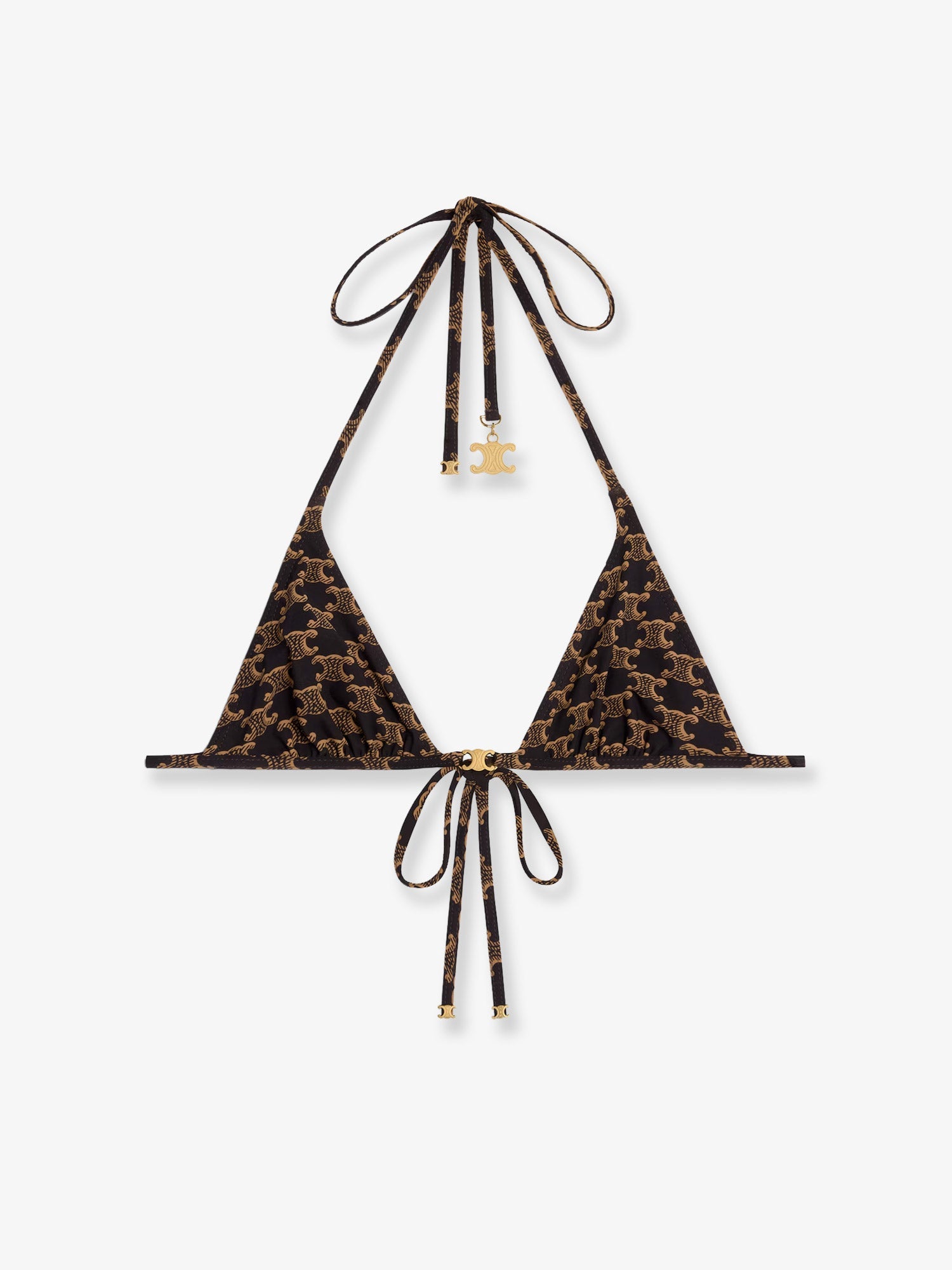 Celine Women Jersey Bikini Top With Monogram Print CELINE