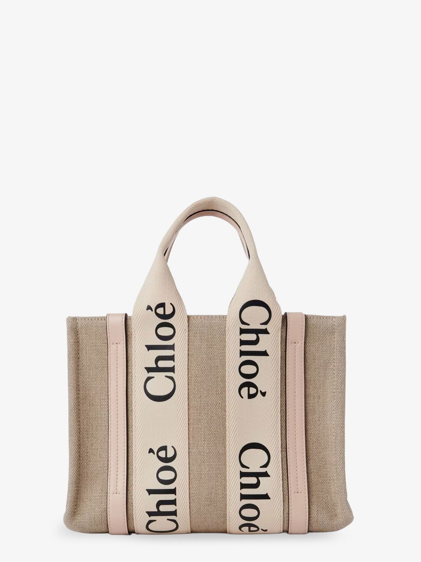 Chloe' Women Woody Linen And Leather Tote Bag CHLOE
