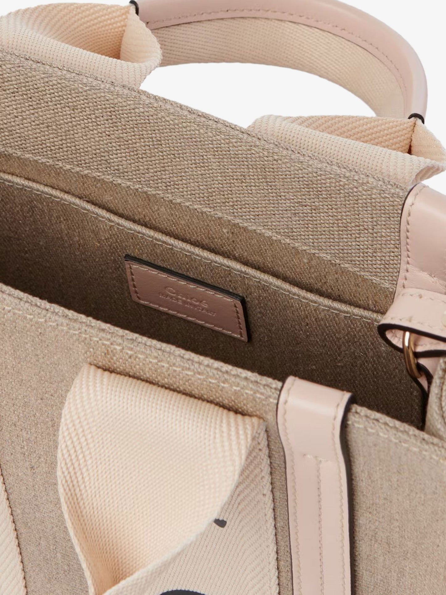 Chloe' Women Woody Linen And Leather Tote Bag CHLOE