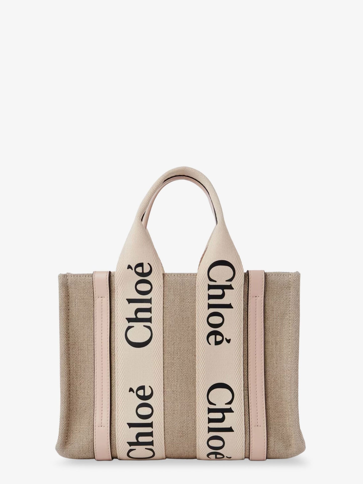 Chloe' Women Woody Linen And Leather Tote Bag CHLOE