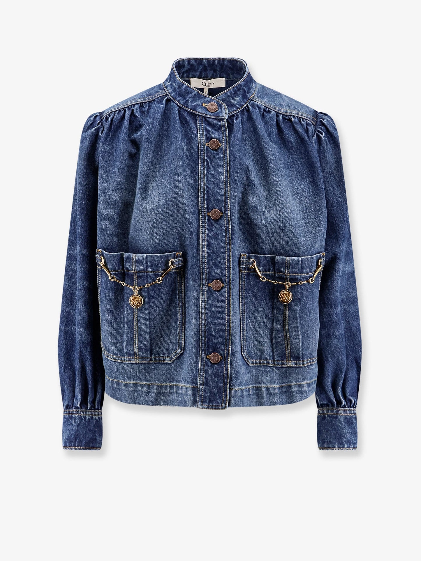 Chloe' Women Denim Jacket With Metal Details CHLOE