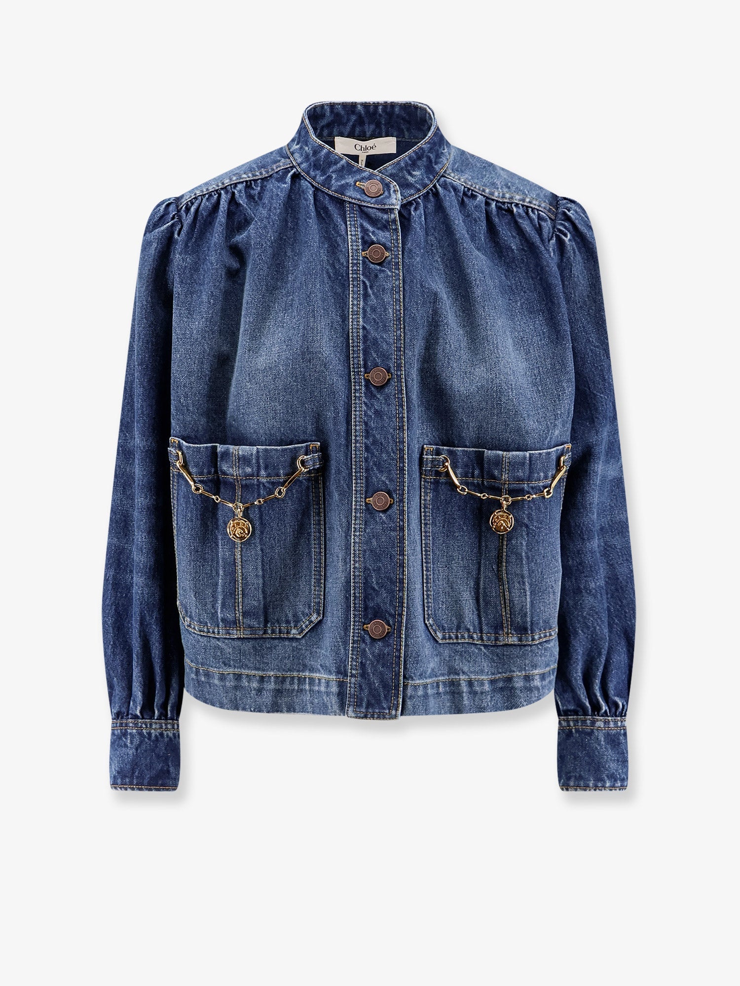 Chloe' Women Denim Jacket With Metal Details CHLOE