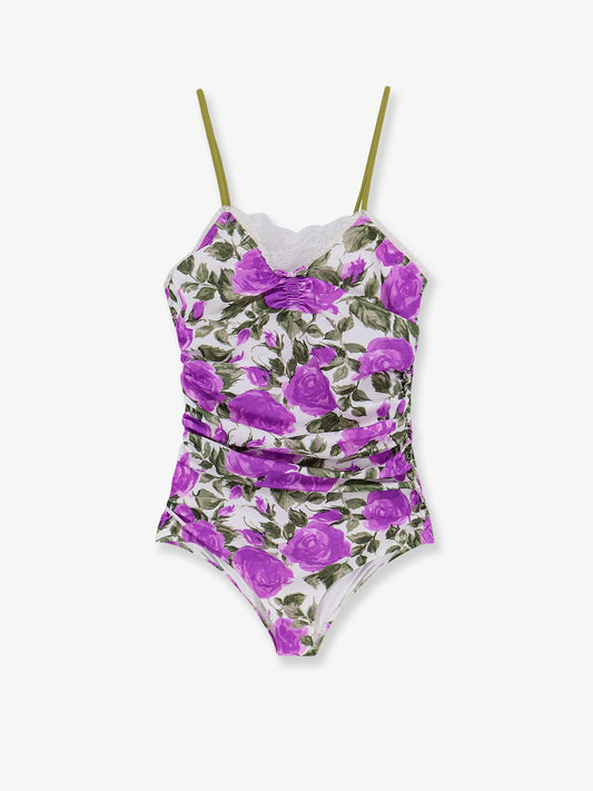 Chloe' Women One-Piece Swimsuit With Floral Pattern CHLOE