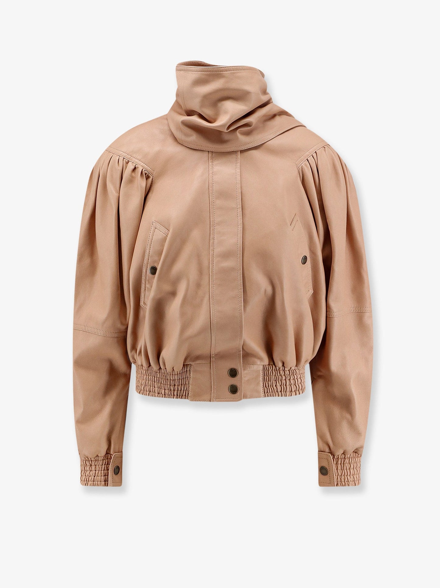 Chloe' Women Leather Jacket With Stitched Profiles CHLOE