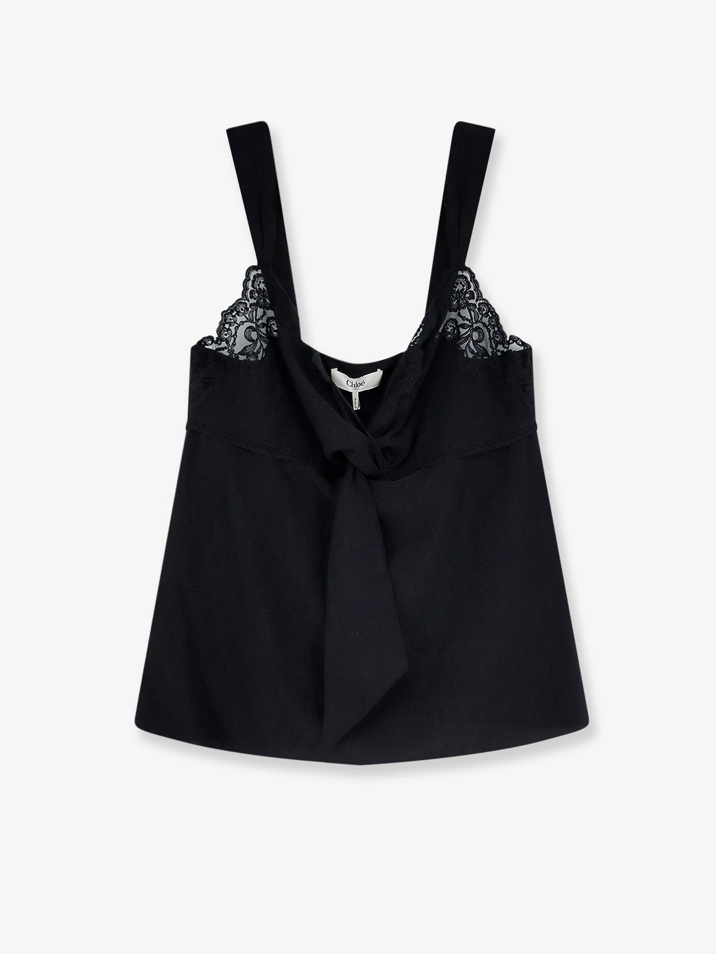 Chloe' Women Silk Top With Lace Profile CHLOE
