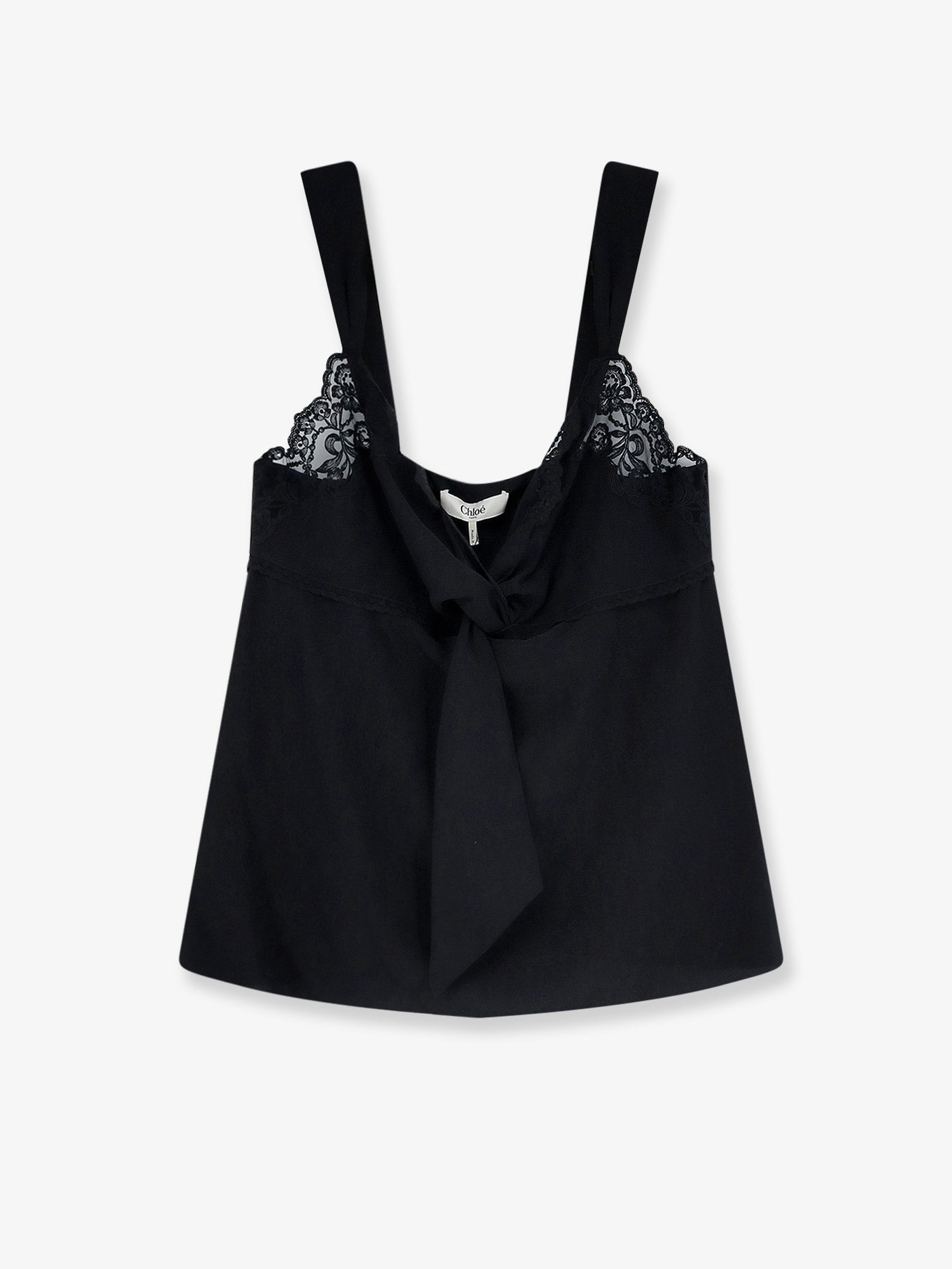 Chloe' Women Silk Top With Lace Profile CHLOE