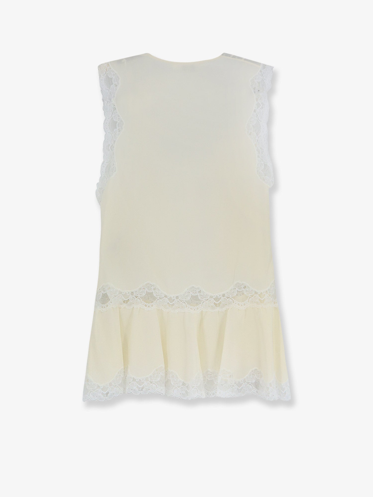 Chloe' Women Silk Top With Lace Inserts CHLOE