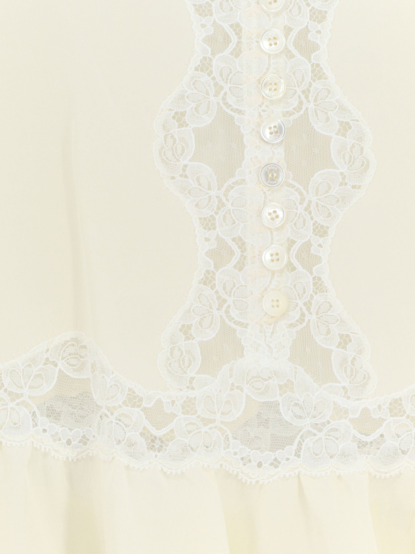Chloe' Women Silk Top With Lace Inserts CHLOE