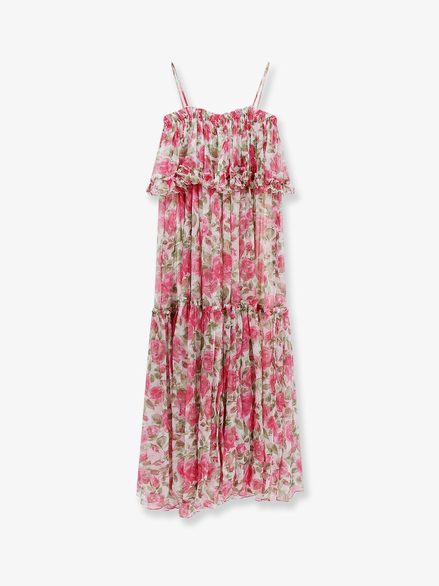 Chloe' Women Silk Long Dress With Floral Print CHLOE
