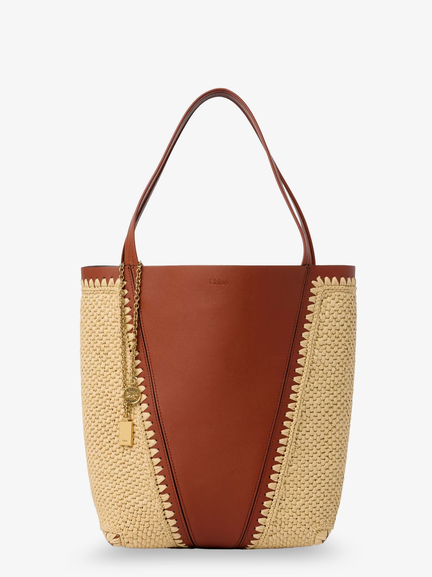 Chloe' Women Chloe Spin Leather And Raffia Shoulder Bag CHLOE
