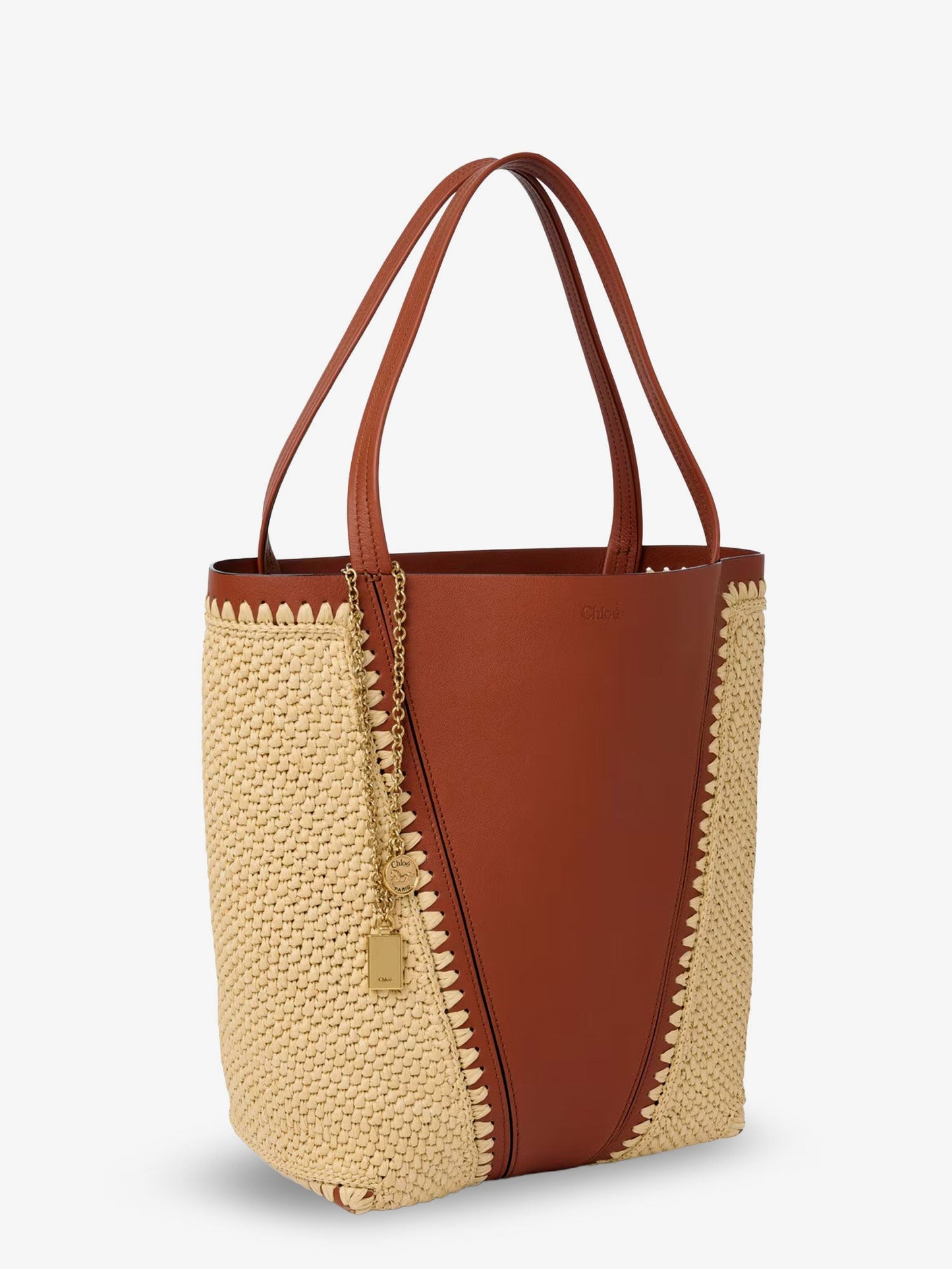 Chloe' Women Chloe Spin Leather And Raffia Shoulder Bag CHLOE