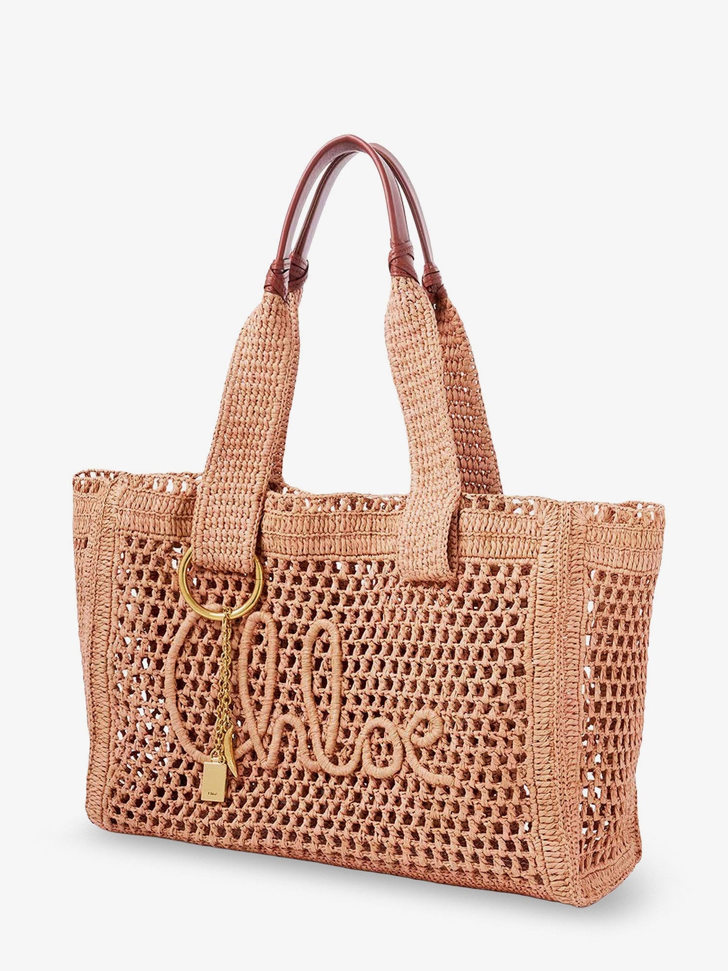 Chloe' Women East-West Summer Banana Raffia Shoulder Bag CHLOE