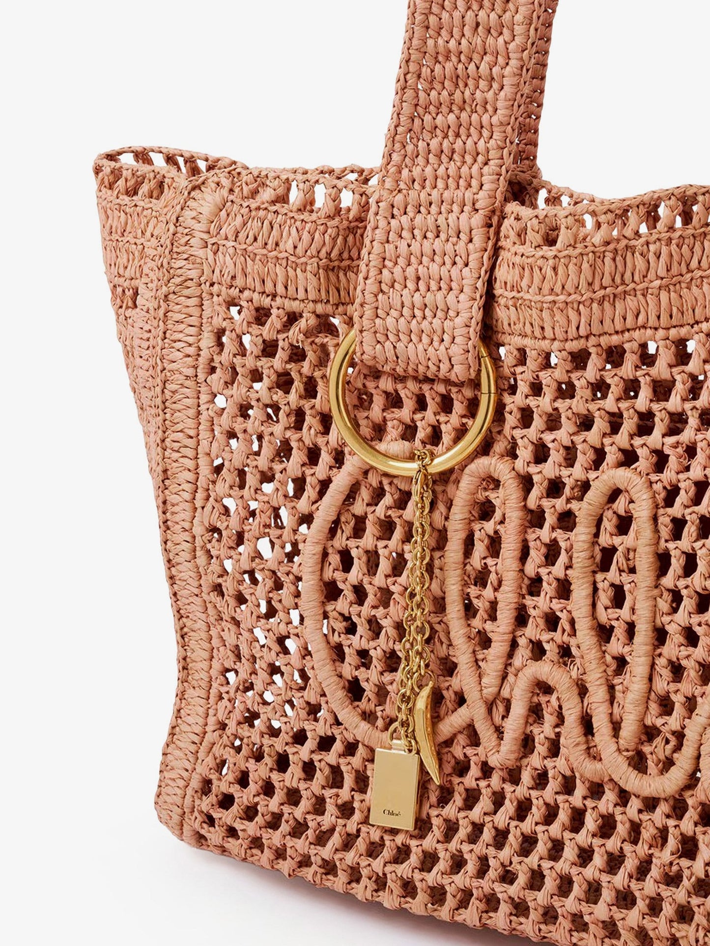 Chloe' Women East-West Summer Banana Raffia Shoulder Bag CHLOE