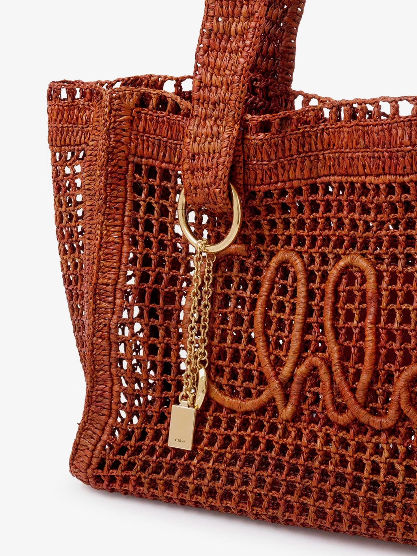 Chloe' Women East-West Summer Banana Raffia Shoulder Bag CHLOE