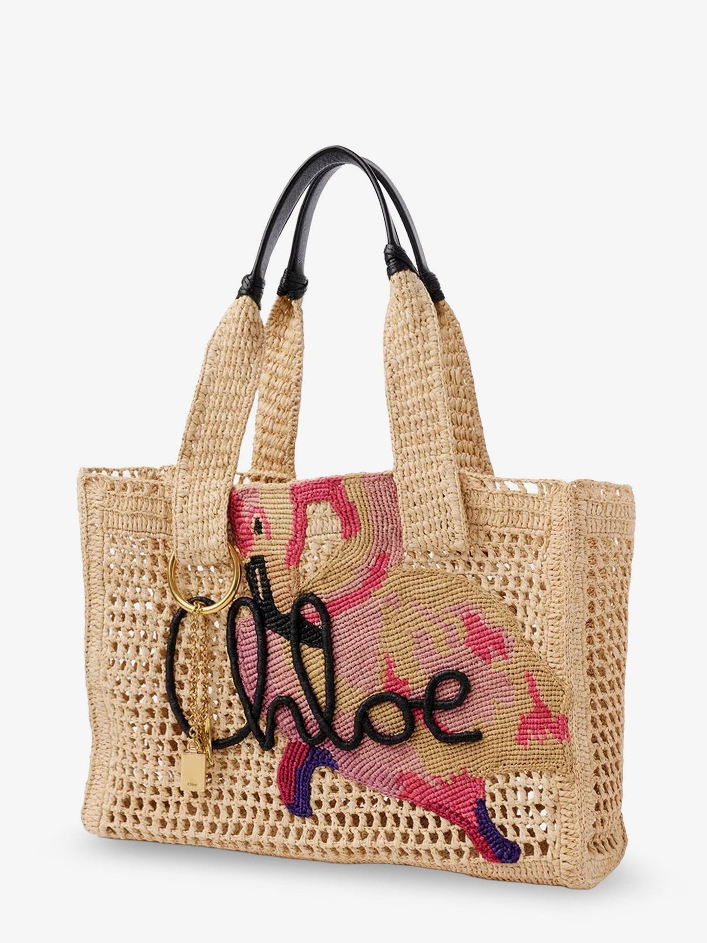 Chloe' Women East-West Summer Banana Raffia Shoulder Bag