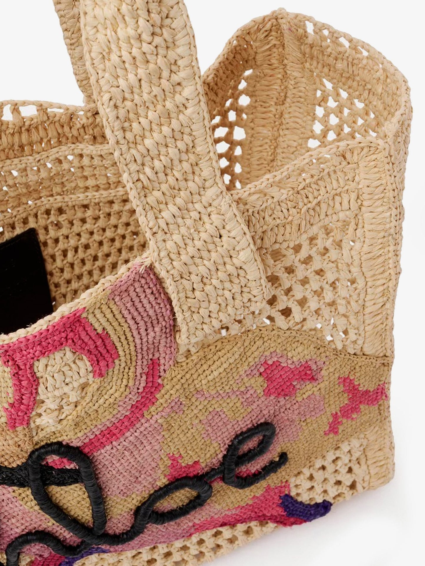 Chloe' Women East-West Summer Banana Raffia Shoulder Bag