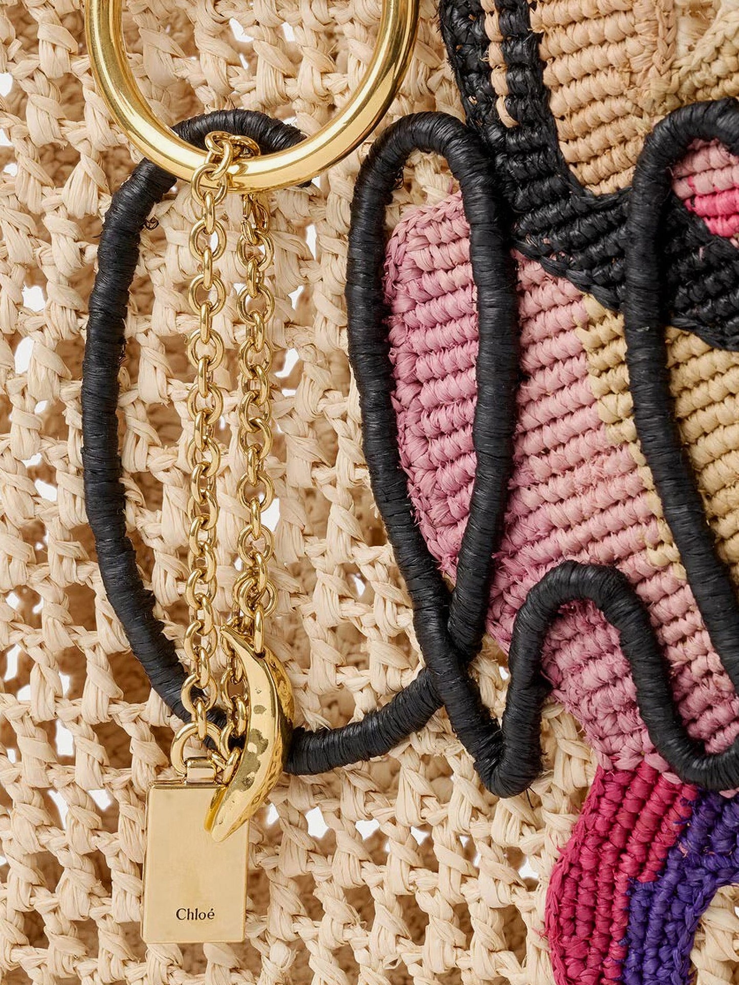 Chloe' Women East-West Summer Banana Raffia Shoulder Bag