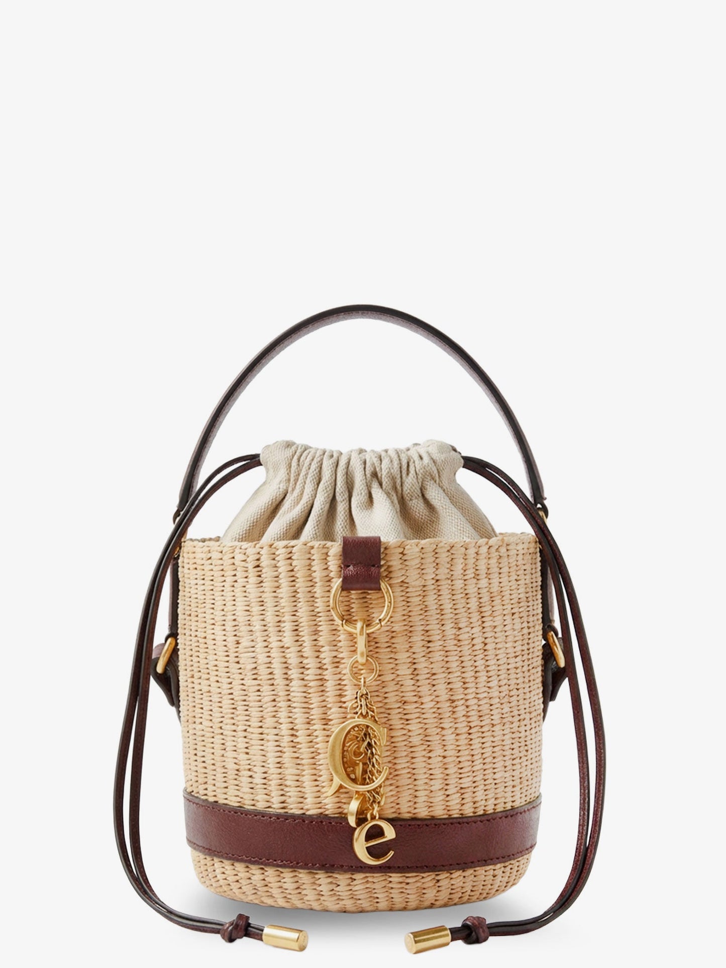 Chloe' Women Chloe Charms Natural Fibers Bucket Bag CHLOE