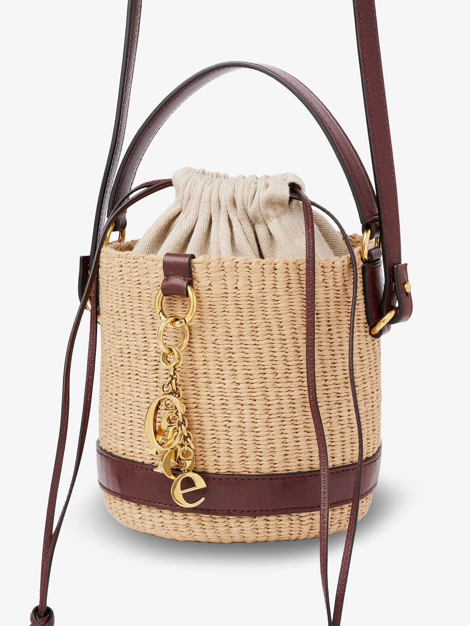 Chloe' Women Chloe Charms Natural Fibers Bucket Bag CHLOE
