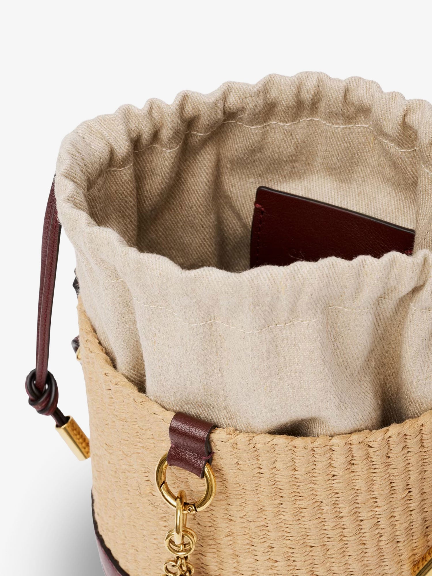 Chloe' Women Chloe Charms Natural Fibers Bucket Bag CHLOE