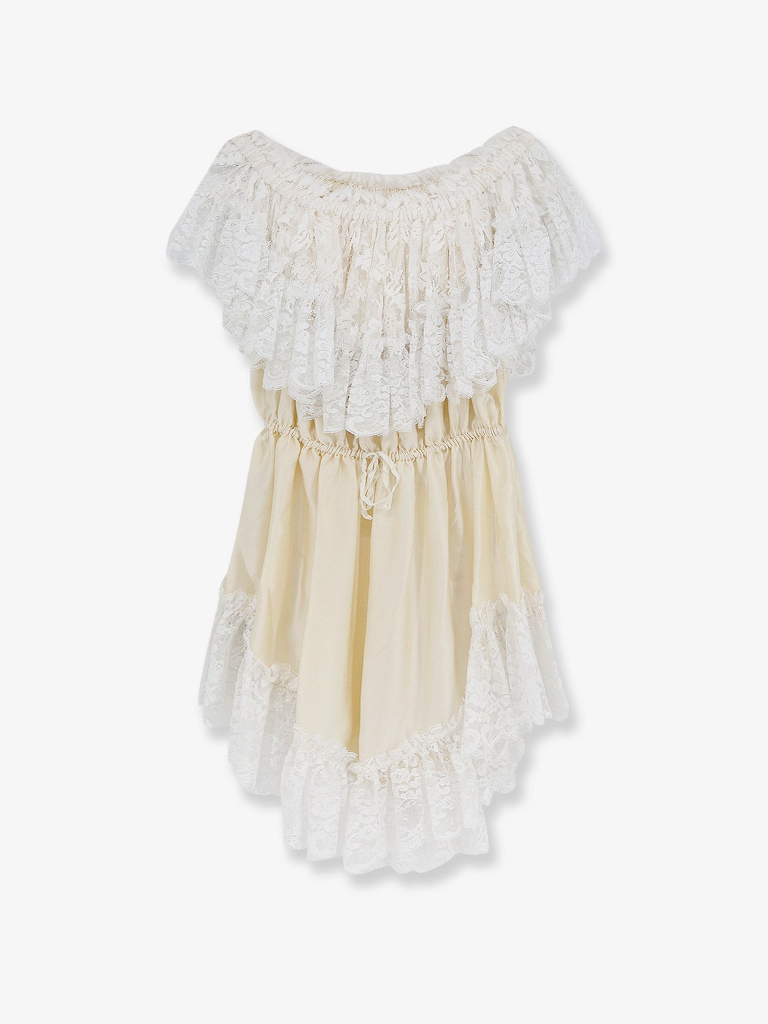 Chloe' Women Silk Jumpsuit With Lace Ruffles CHLOE