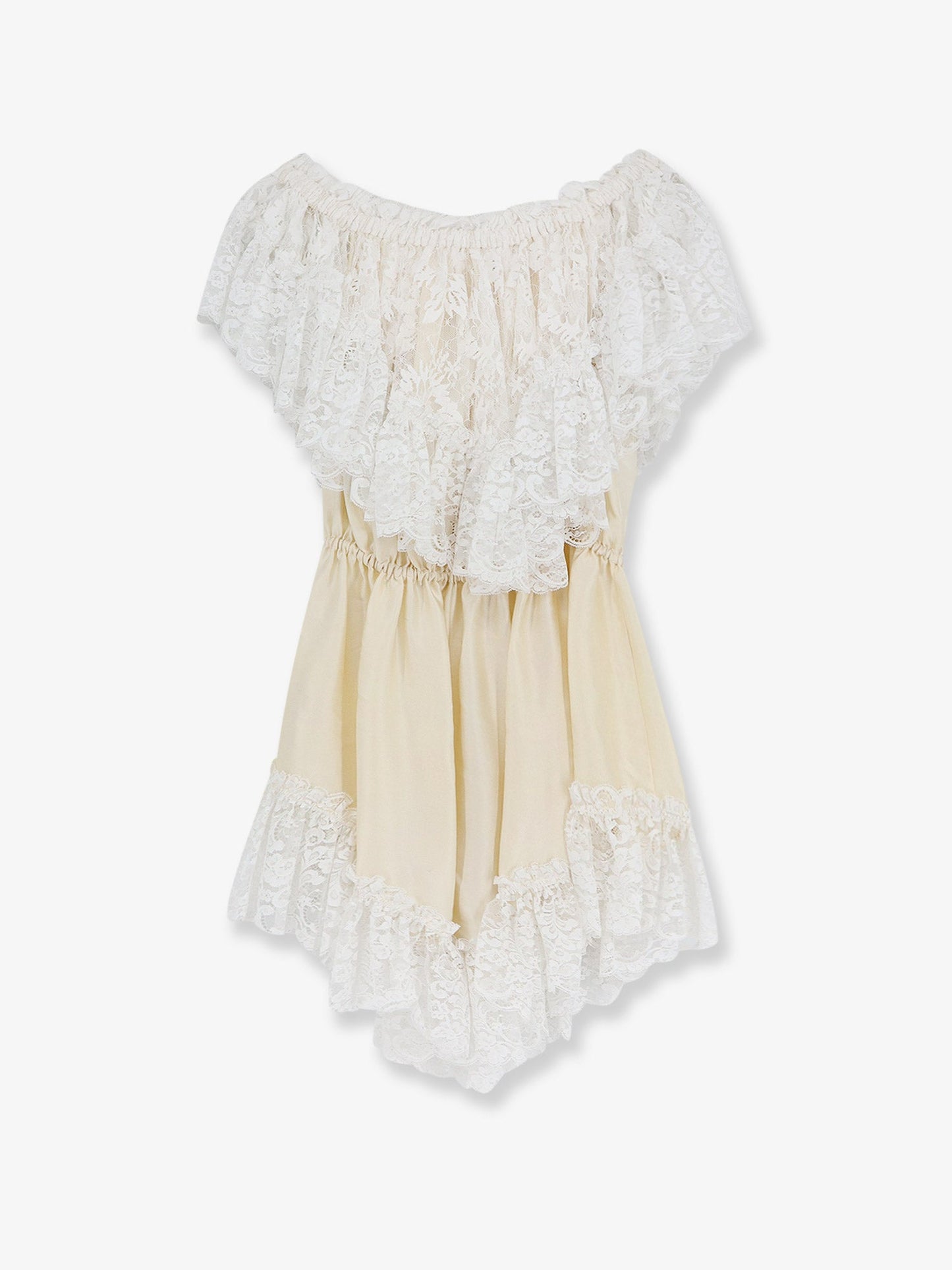 Chloe' Women Silk Jumpsuit With Lace Ruffles CHLOE