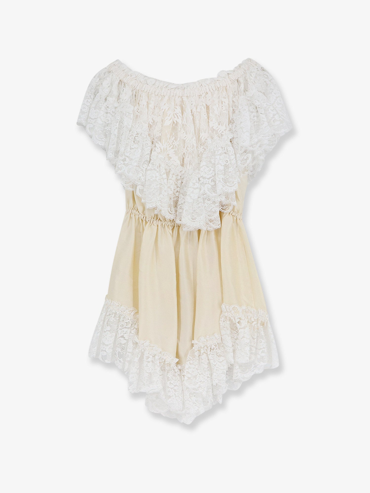 Chloe' Women Silk Jumpsuit With Lace Ruffles CHLOE