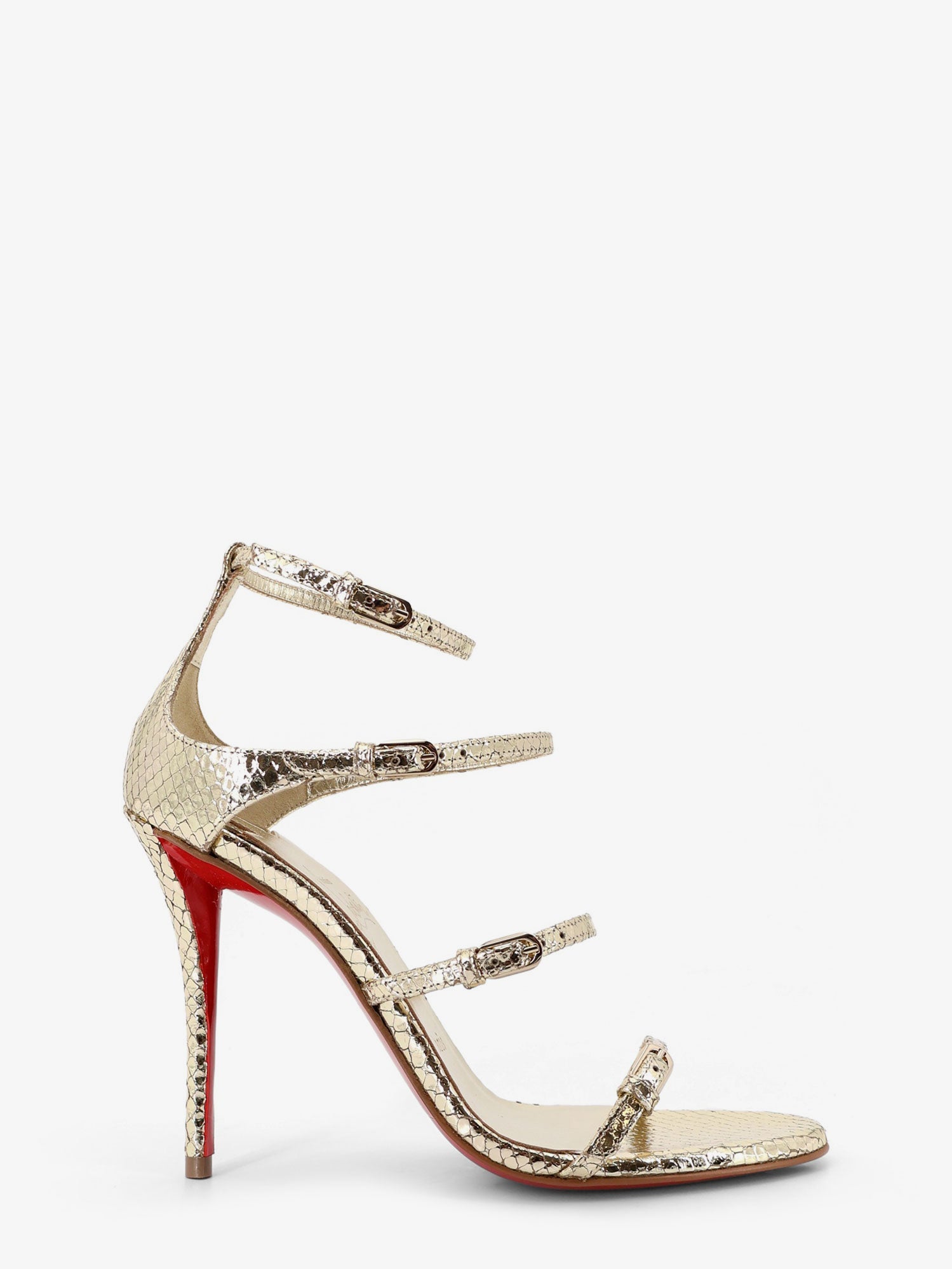 Christian Louboutin Women Millenium 100 Python Leather Sandals CHRISTIAN LOUBOUTIN
