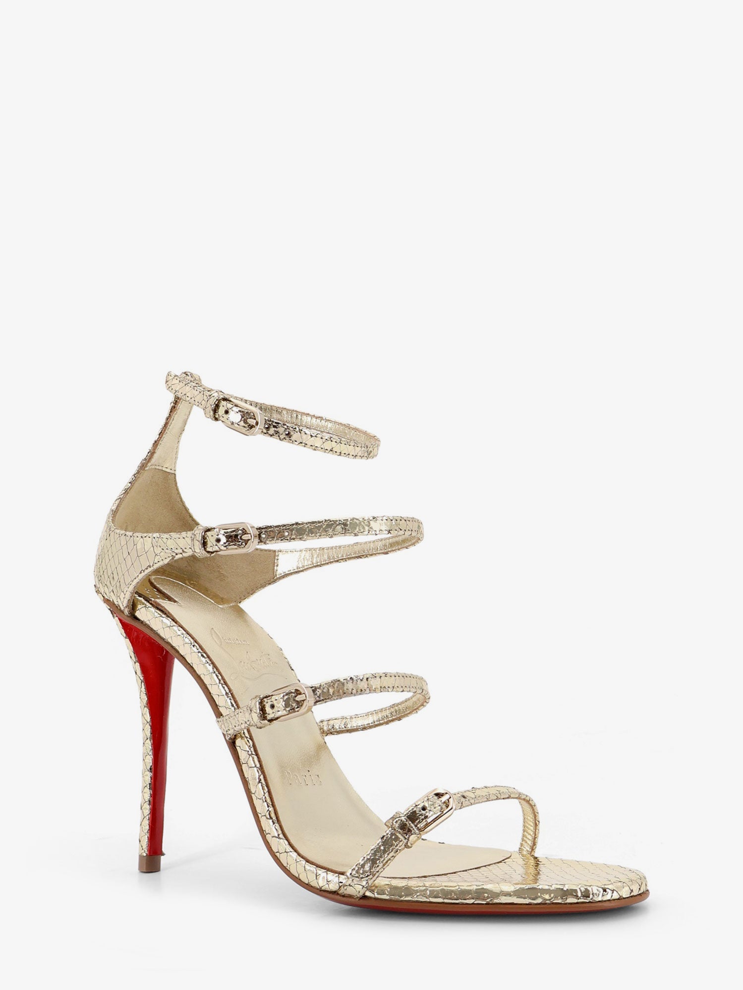 Christian Louboutin Women Millenium 100 Python Leather Sandals CHRISTIAN LOUBOUTIN