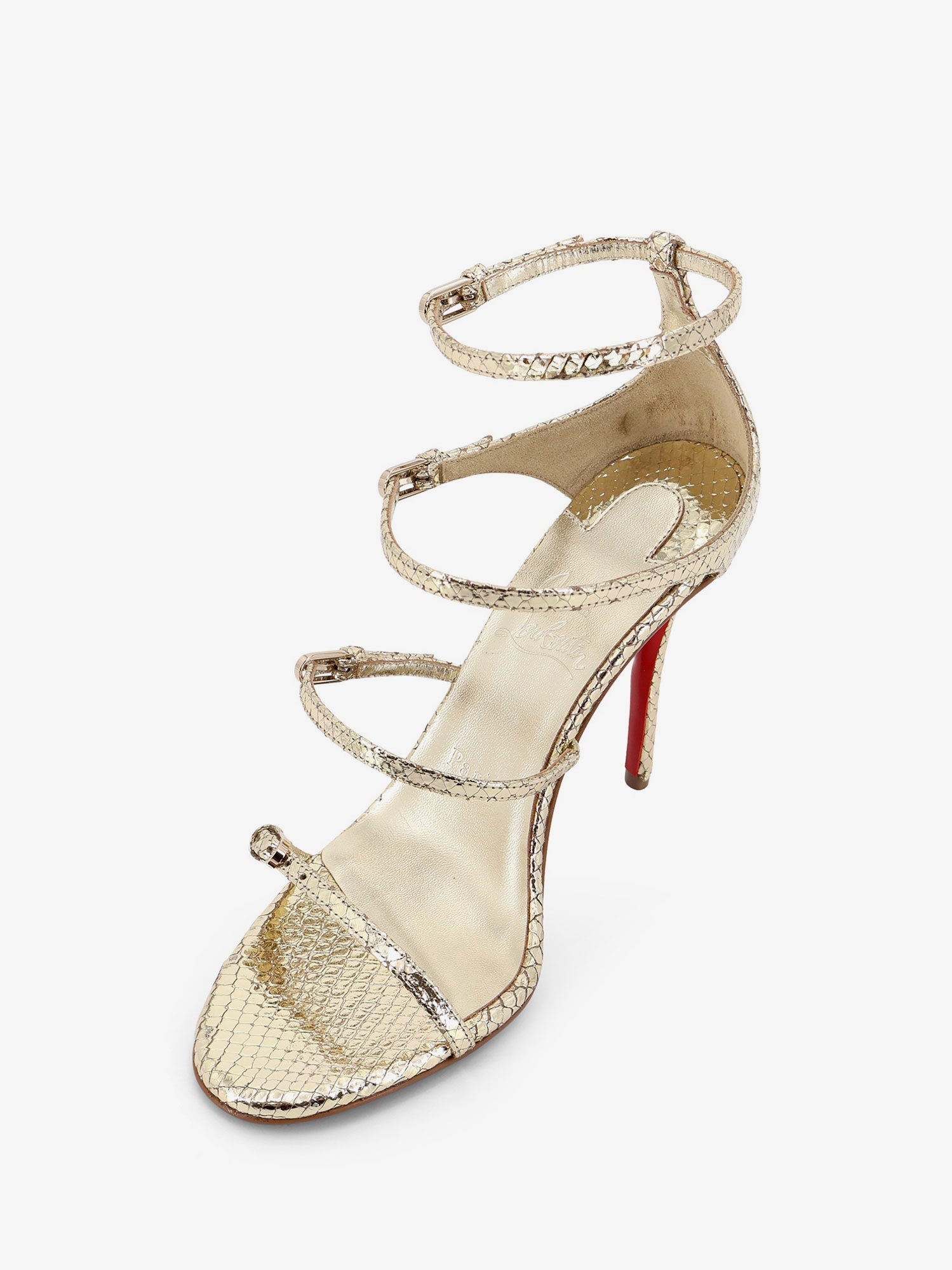Christian Louboutin Women Millenium 100 Python Leather Sandals CHRISTIAN LOUBOUTIN