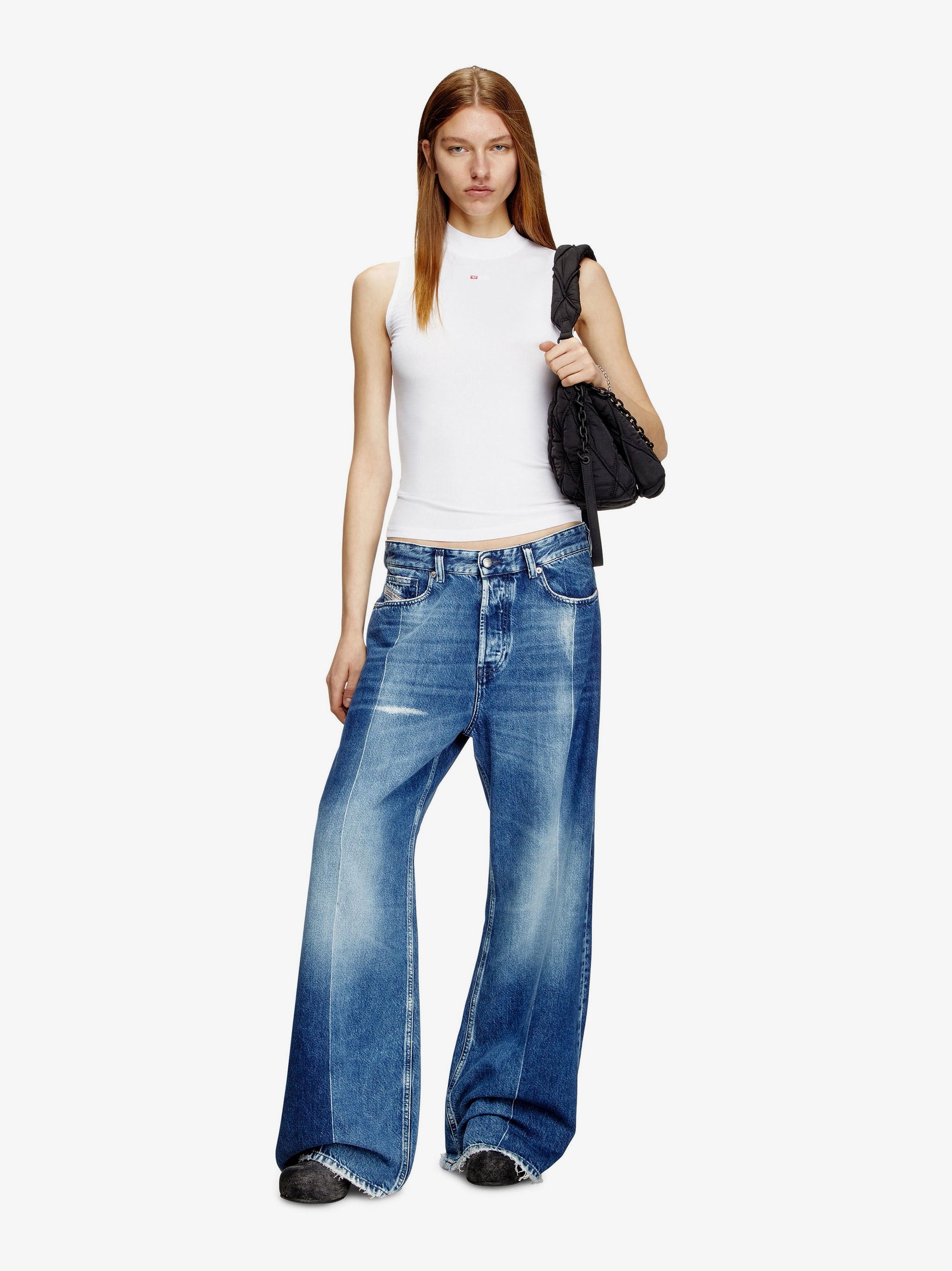Diesel Women T-Mokky-Ls-Microdiv Stretch Viscose Tank Top DIESEL