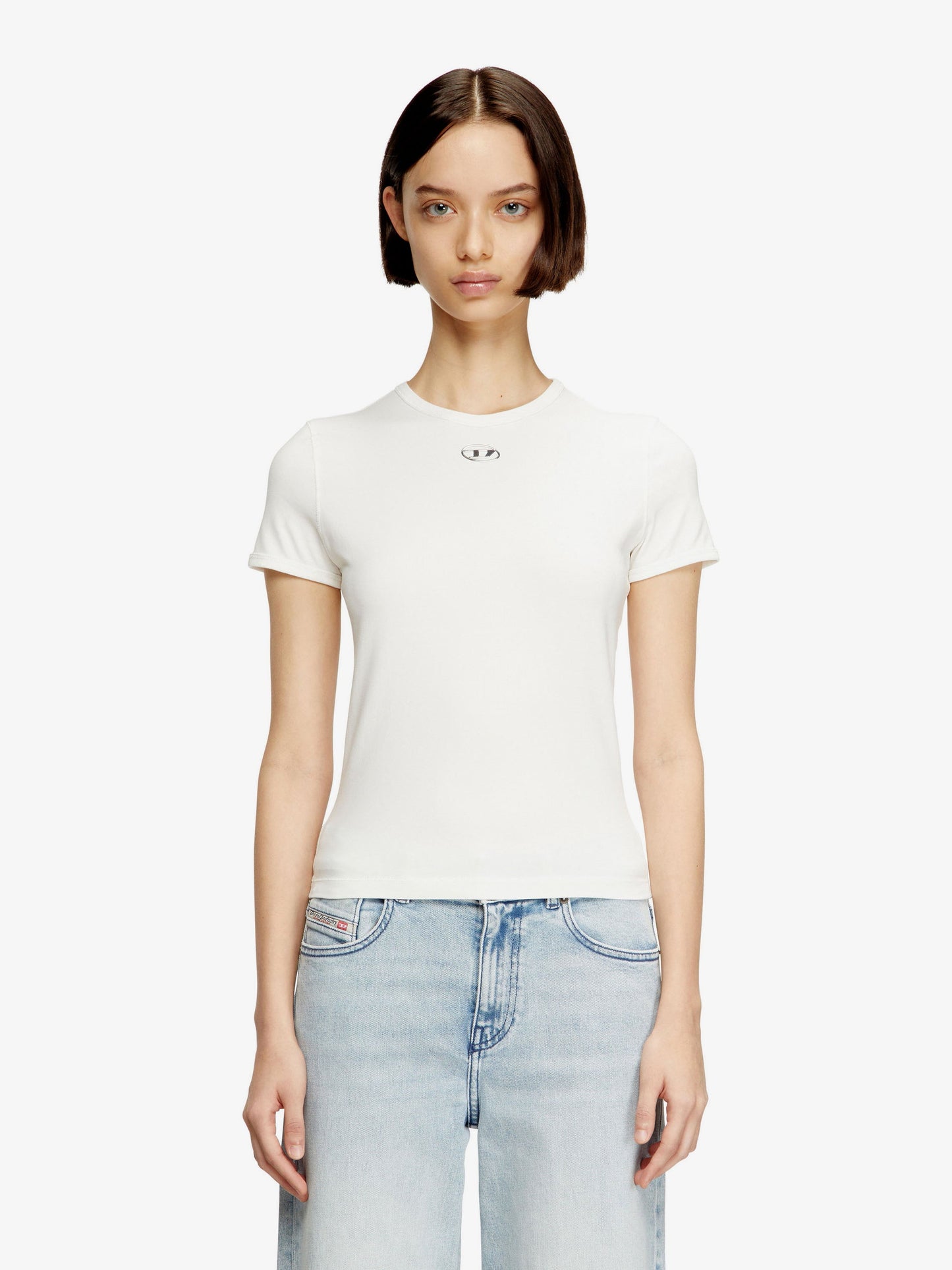 Diesel Women T-Uncutieslong-Od Cotton Blend T-Shirt DIESEL