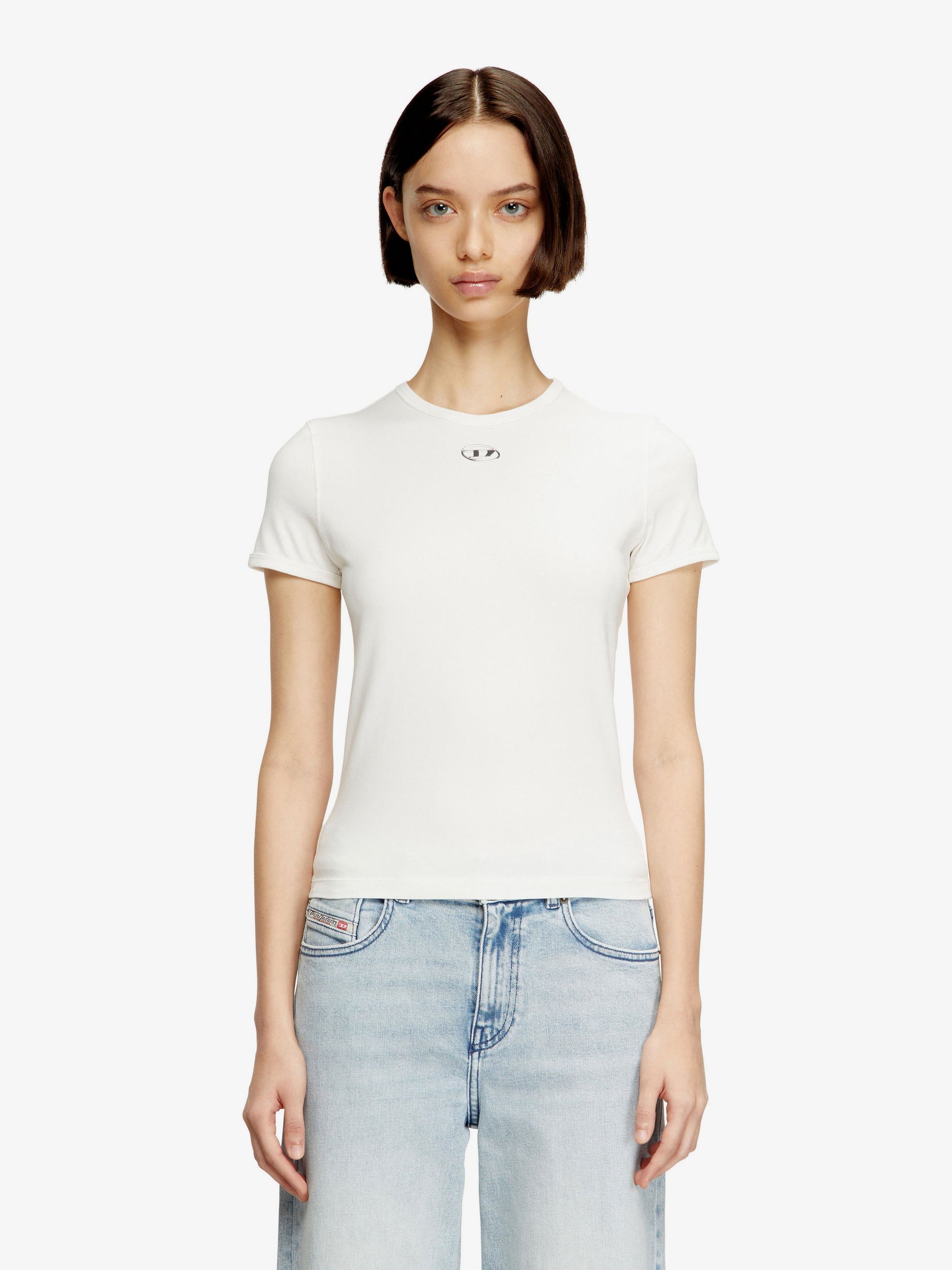 Diesel Women T-Uncutieslong-Od Cotton Blend T-Shirt DIESEL