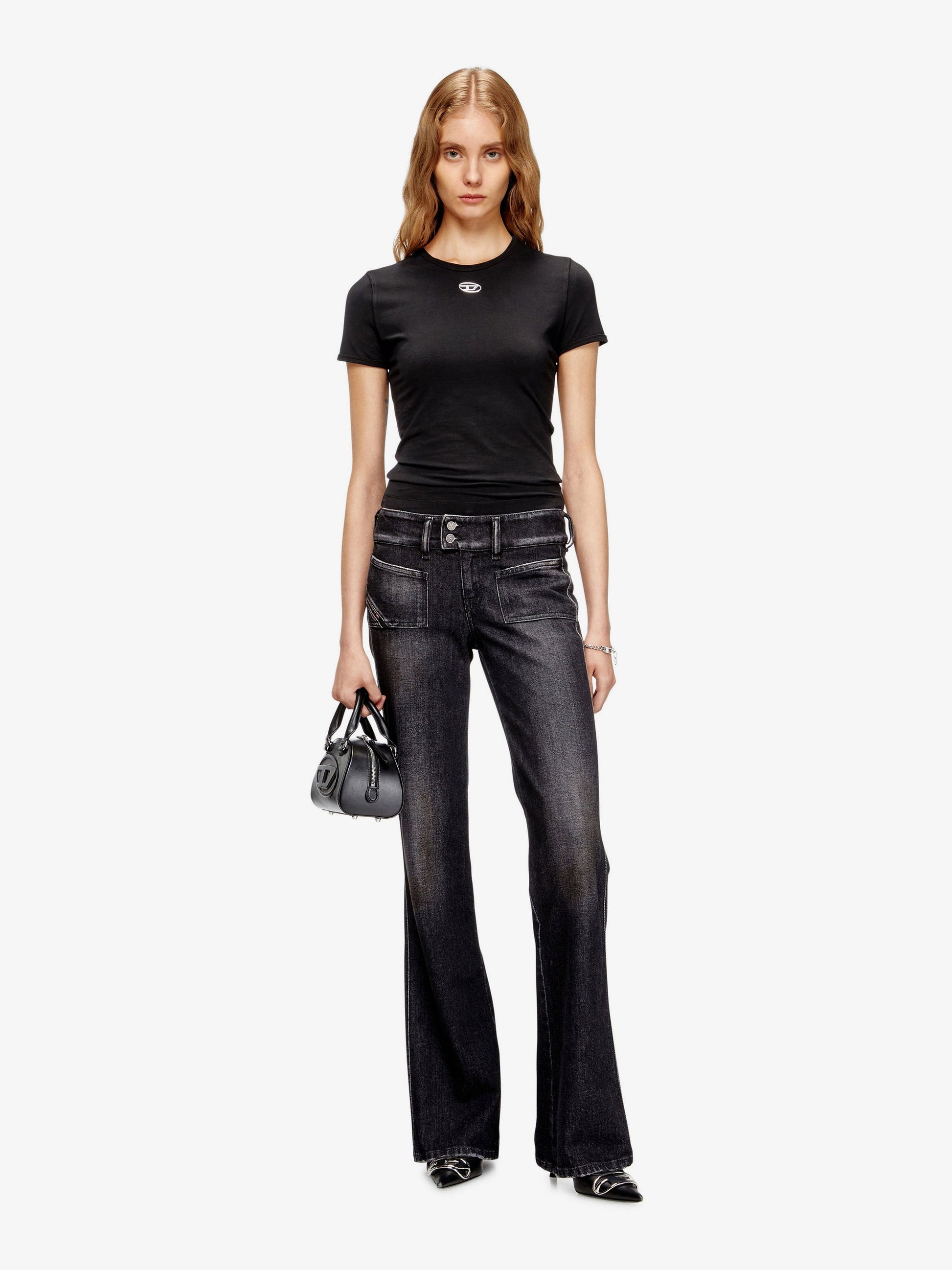 Diesel Women T-Uncutieslong-Od Cotton Blend T-Shirt DIESEL